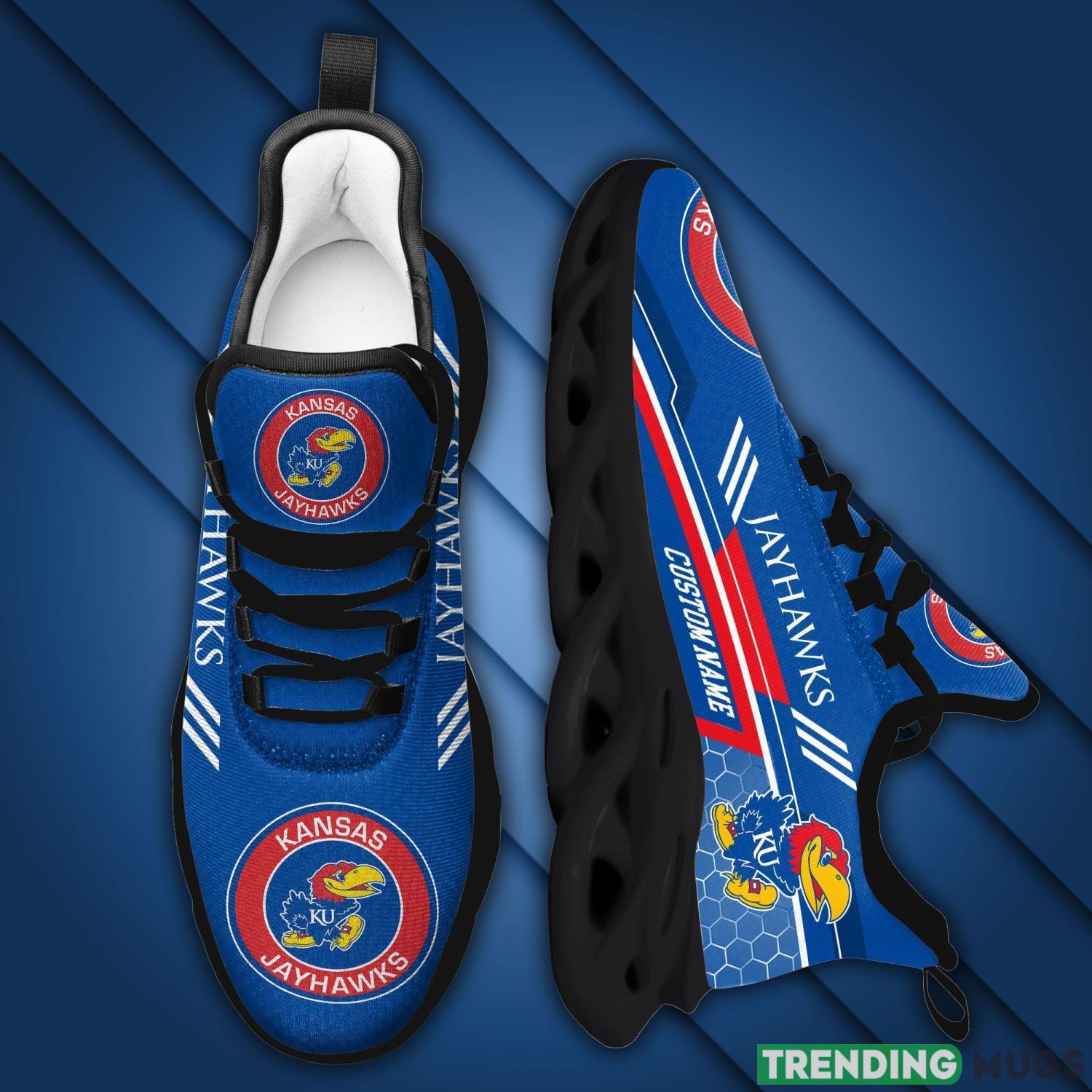 Kansas Jayhawks Custom Personalized Max Soul Sneakers Running Sports Shoes For Men Womens Max Soul Kansas Jayhawks Custom Personalized Max Soul Sneakers Running Sports Shoes For Men Womens Max Soul