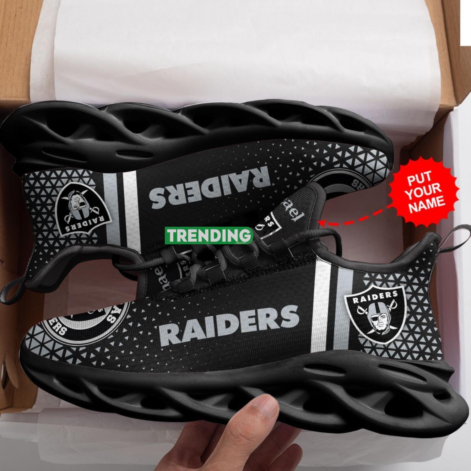 Las Vegas Raiders Custom Personalized Max Soul Sneakers Comfortable Men Women Shoes Max Soul Las Vegas Raiders Custom Personalized Max Soul Sneakers Comfortable Men Women Shoes Max Soul