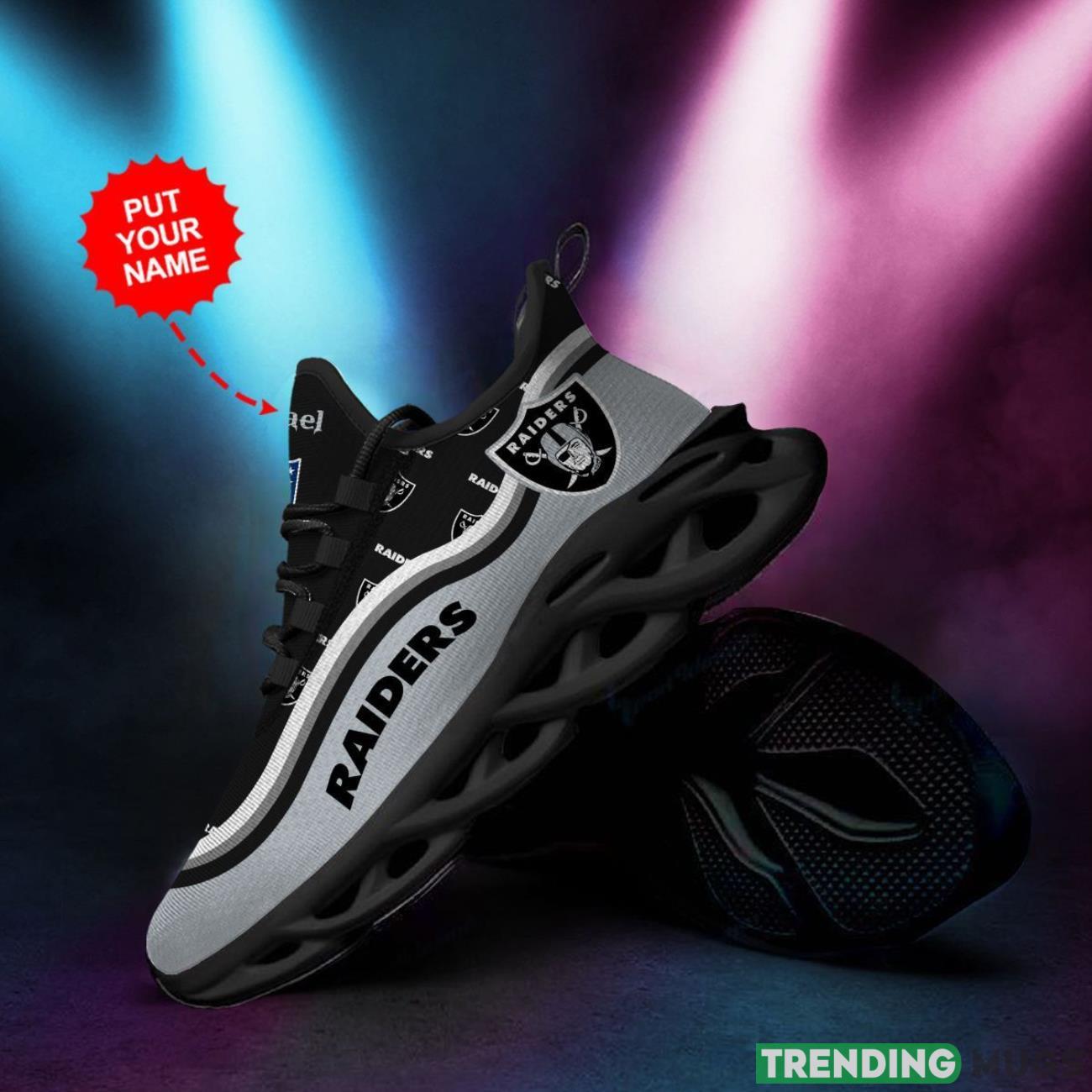 Las Vegas Raiders Custom Personalized Max Soul Sneakers Running Full Printed Sports Running Shoes Product Photo 1 Las Vegas Raiders Custom Personalized Max Soul Sneakers Running Full Printed Sports Running Shoes Product Photo 1