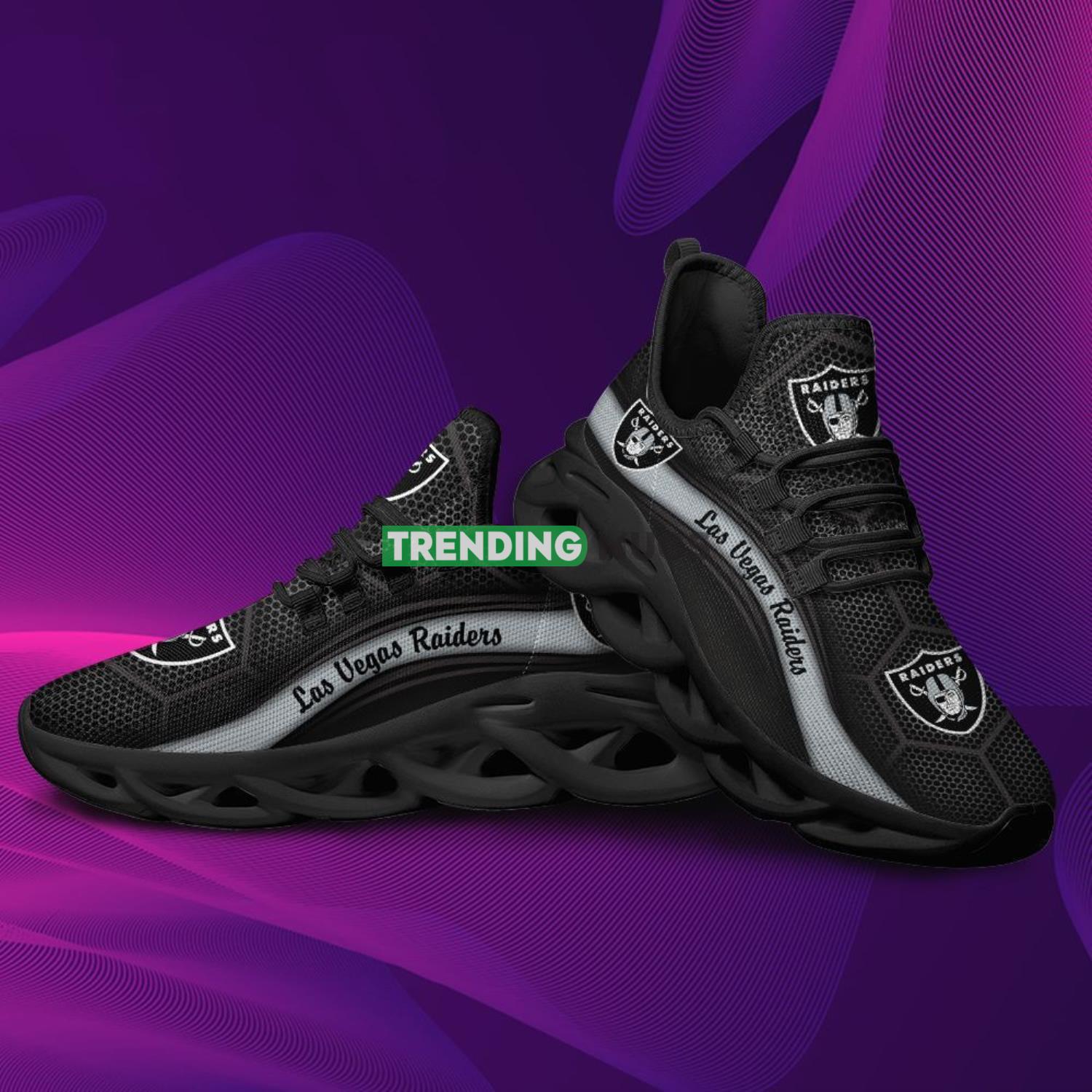 Las Vegas Raiders Max Soul Sneakers Comfortable Men Women Shoes Max Soul Las Vegas Raiders Max Soul Sneakers Comfortable Men Women Shoes Max Soul