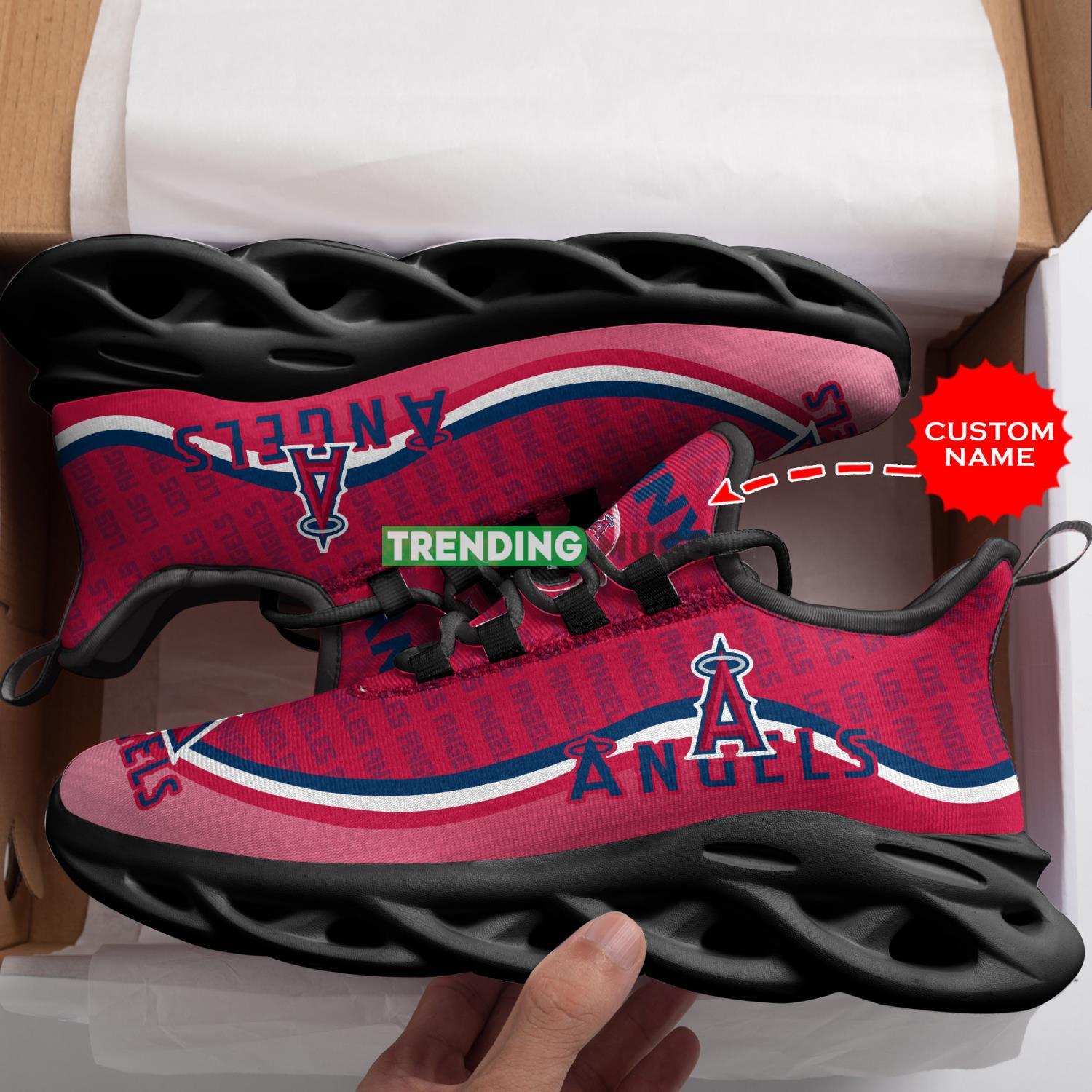 Los Angeles Angels Custom Personalized Max Soul Sneakers Comfortable Men Women Shoes Max Soul Los Angeles Angels Custom Personalized Max Soul Sneakers Comfortable Men Women Shoes Max Soul