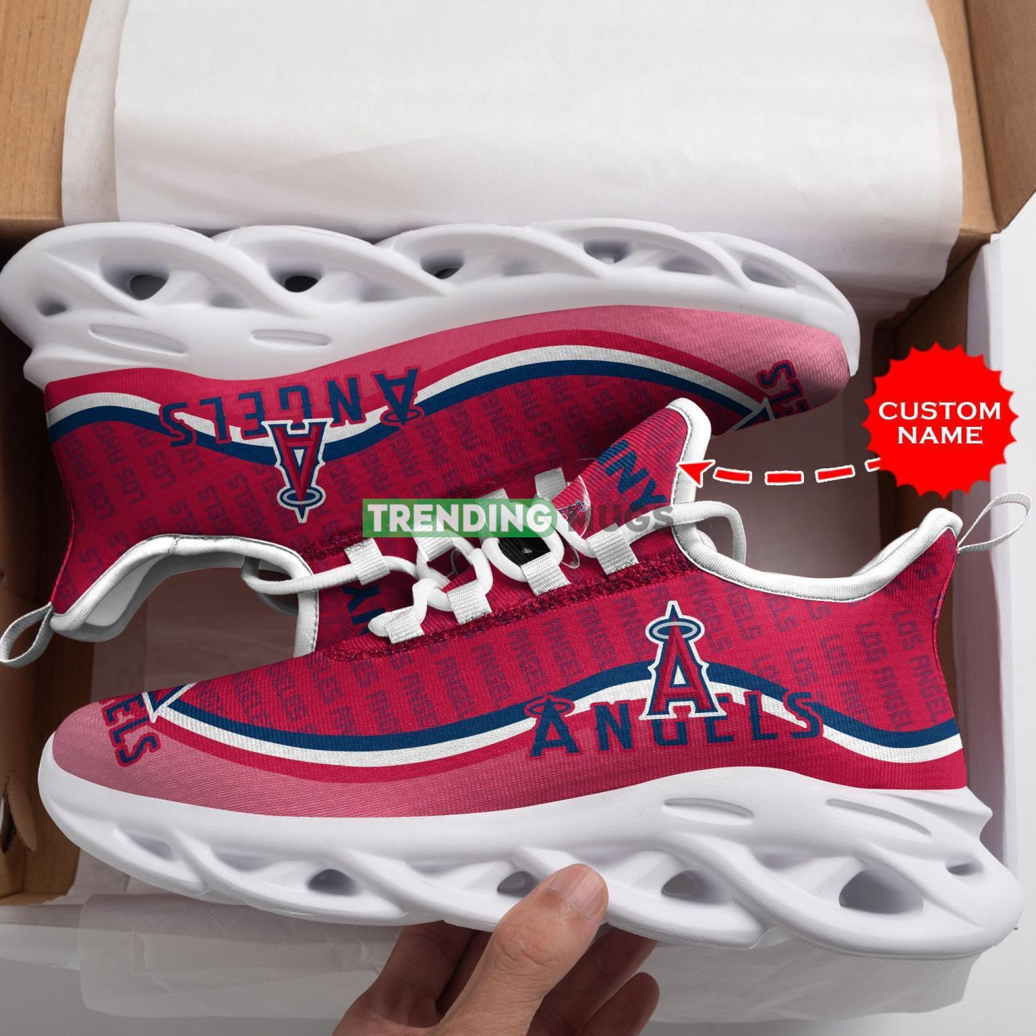 Los Angeles Angels Custom Personalized Max Soul Sneakers Comfortable Men Women Shoes Max Soul Los Angeles Angels Custom Personalized Max Soul Sneakers Comfortable Men Women Shoes Max Soul