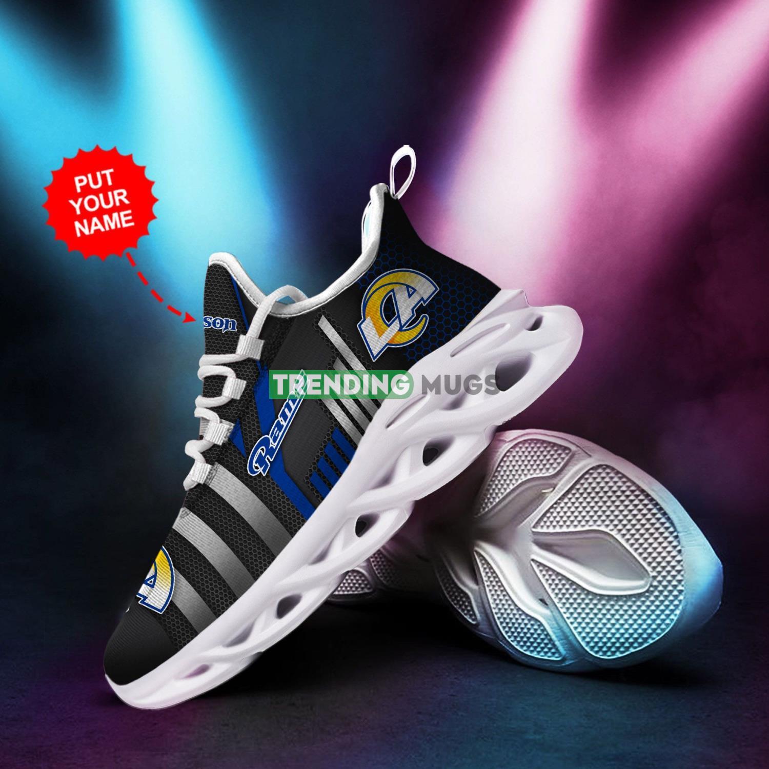 Los Angeles Rams Custom Personalized Max Soul Sneakers Comfortable Men Women Shoes Max Soul Los Angeles Rams Custom Personalized Max Soul Sneakers Comfortable Men Women Shoes Max Soul