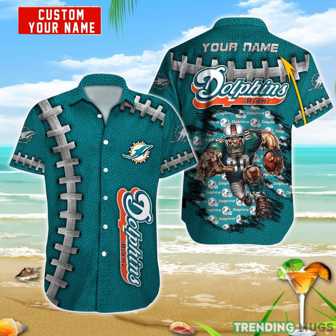 Miami Dolphins NFL Custom Name Hawaiian Shirt Aloha Beach Summer Gift For Fans Product Photo 1 Miami Dolphins NFL Custom Name Hawaiian Shirt Aloha Beach Summer Gift For Fans Product Photo 1