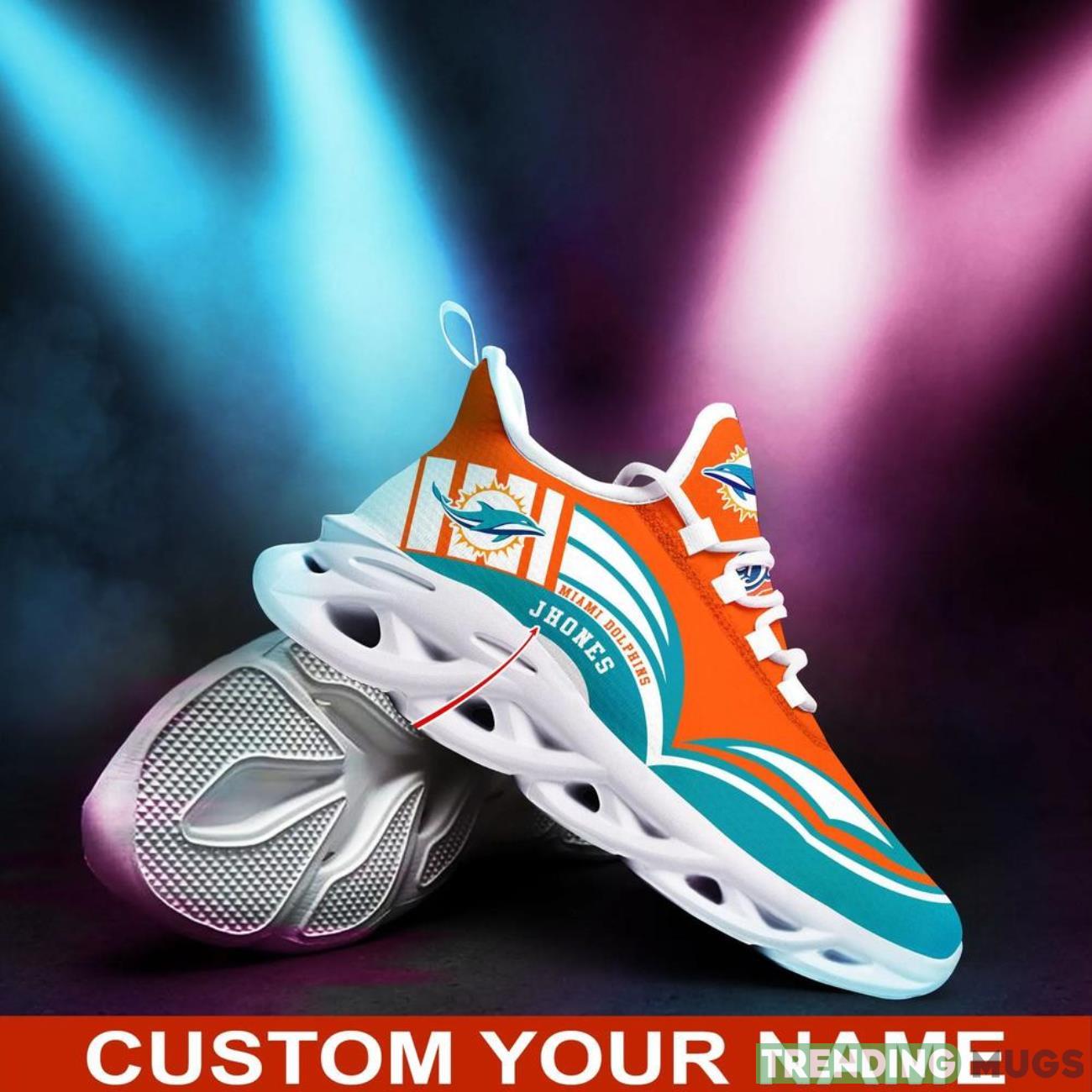 Miami Dolphins NFL Max Soul Shoes Custom Name National Football League Fans Gifts For NFL Fans Max Soul Miami Dolphins NFL Max Soul Shoes Custom Name National Football League Fans Gifts For NFL Fans Max Soul