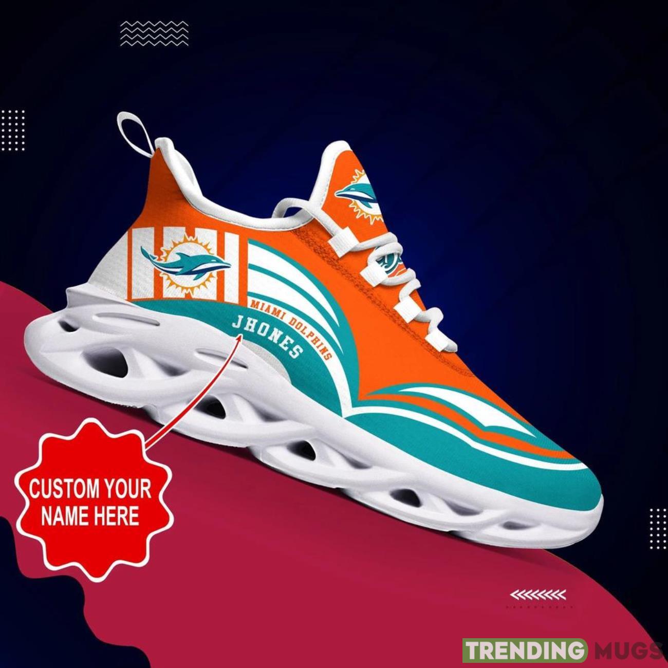 Miami Dolphins NFL Max Soul Shoes Custom Name National Football League Fans Gifts For NFL Fans Product Photo 1 Miami Dolphins NFL Max Soul Shoes Custom Name National Football League Fans Gifts For NFL Fans Product Photo 1