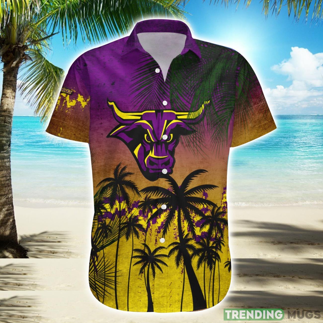 Minnesota State Mavericks Hawaiian Shirt Summer Gift Coconut Tree Tropical Grunge Pattern For NCAA Fans Product Photo 1