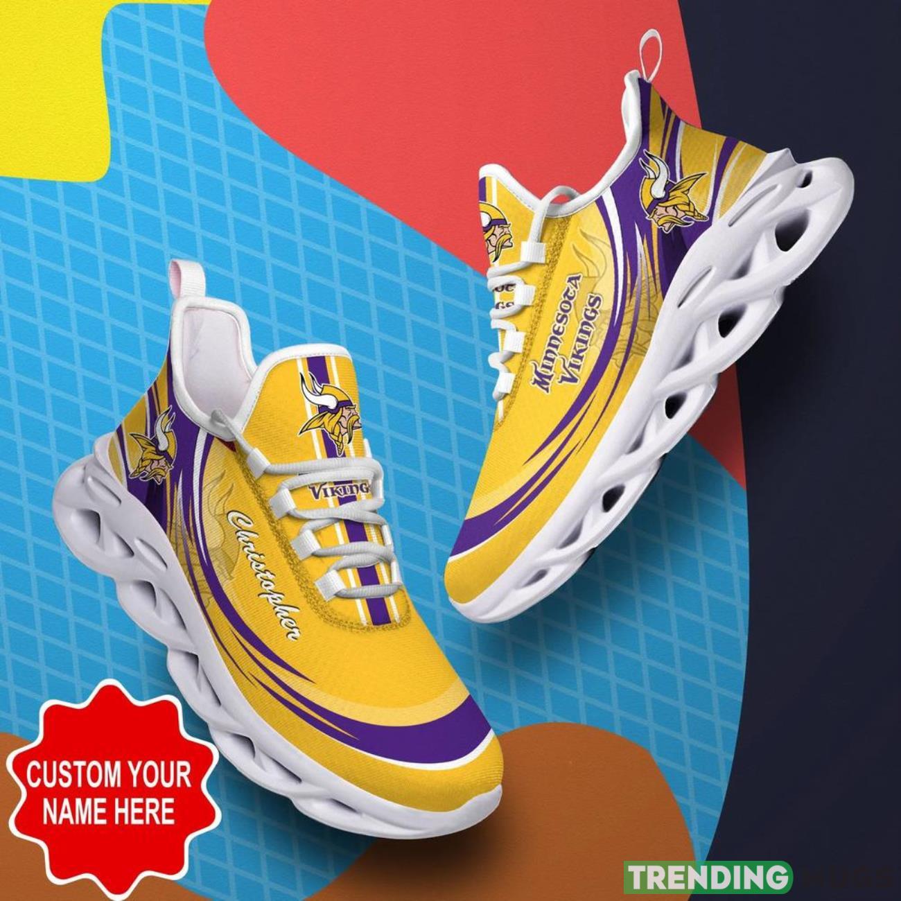 Minnesota Vikings NFL Max Soul Shoes Custom Name National Football League Fans Gifts For NFL Fans Max Soul Minnesota Vikings NFL Max Soul Shoes Custom Name National Football League Fans Gifts For NFL Fans Max Soul