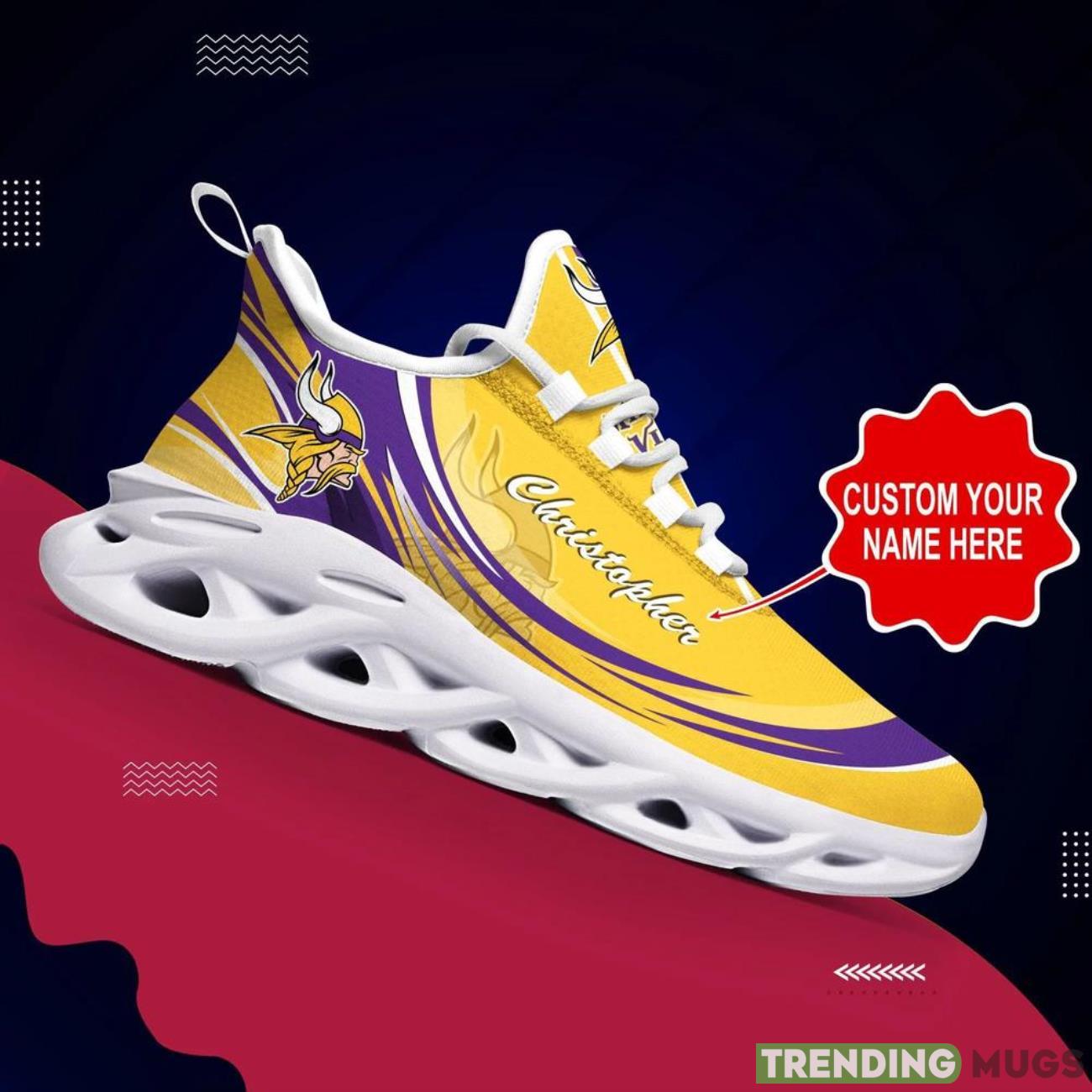Minnesota Vikings NFL Max Soul Shoes Custom Name National Football League Fans Gifts For NFL Fans Product Photo 1 Minnesota Vikings NFL Max Soul Shoes Custom Name National Football League Fans Gifts For NFL Fans Product Photo 1