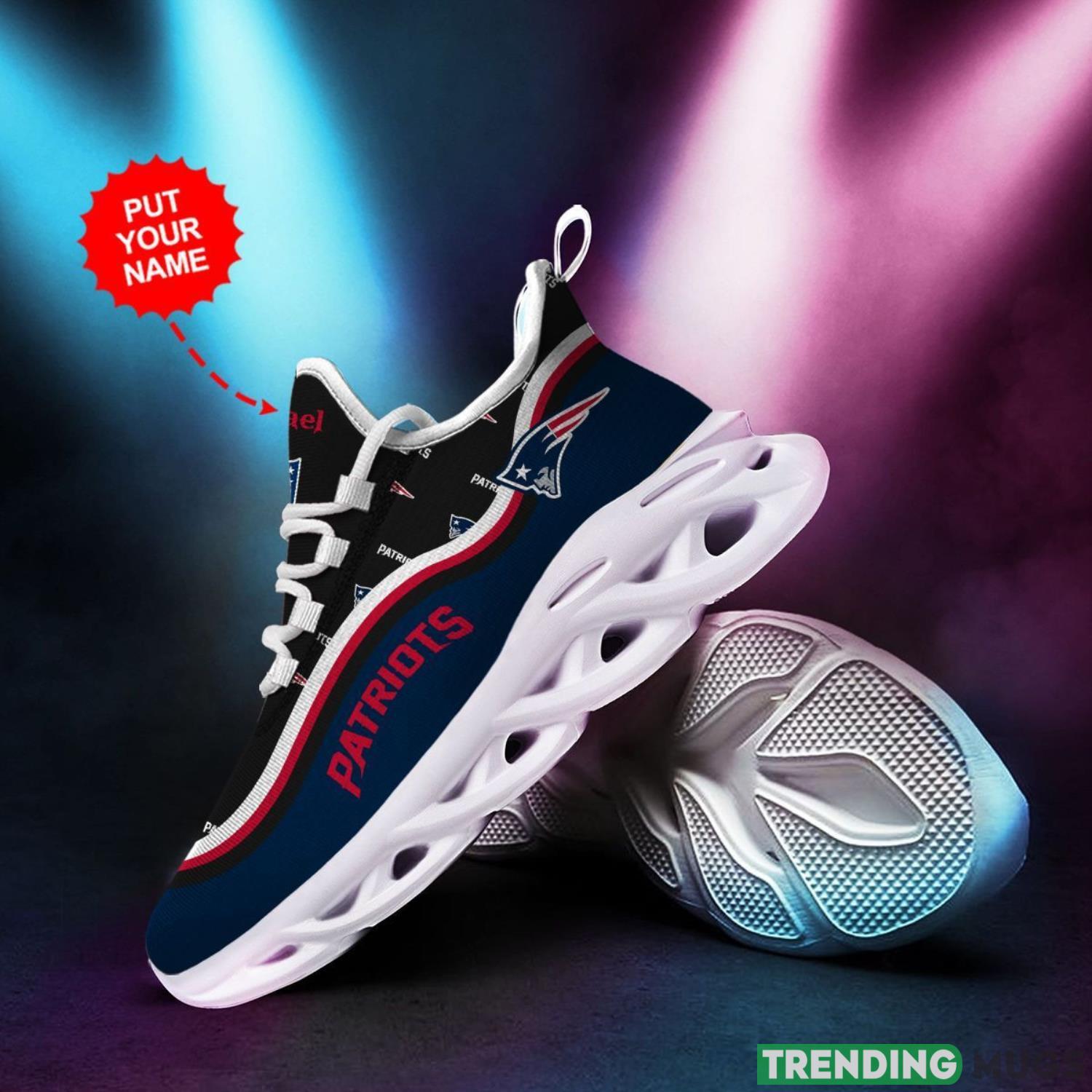 New England Patriots Custom Personalized Max Soul Sneakers Running Sports Custom Name Football Fans Sneakers Max Soul New England Patriots Custom Personalized Max Soul Sneakers Running Sports Custom Name Football Fans Sneakers Max Soul