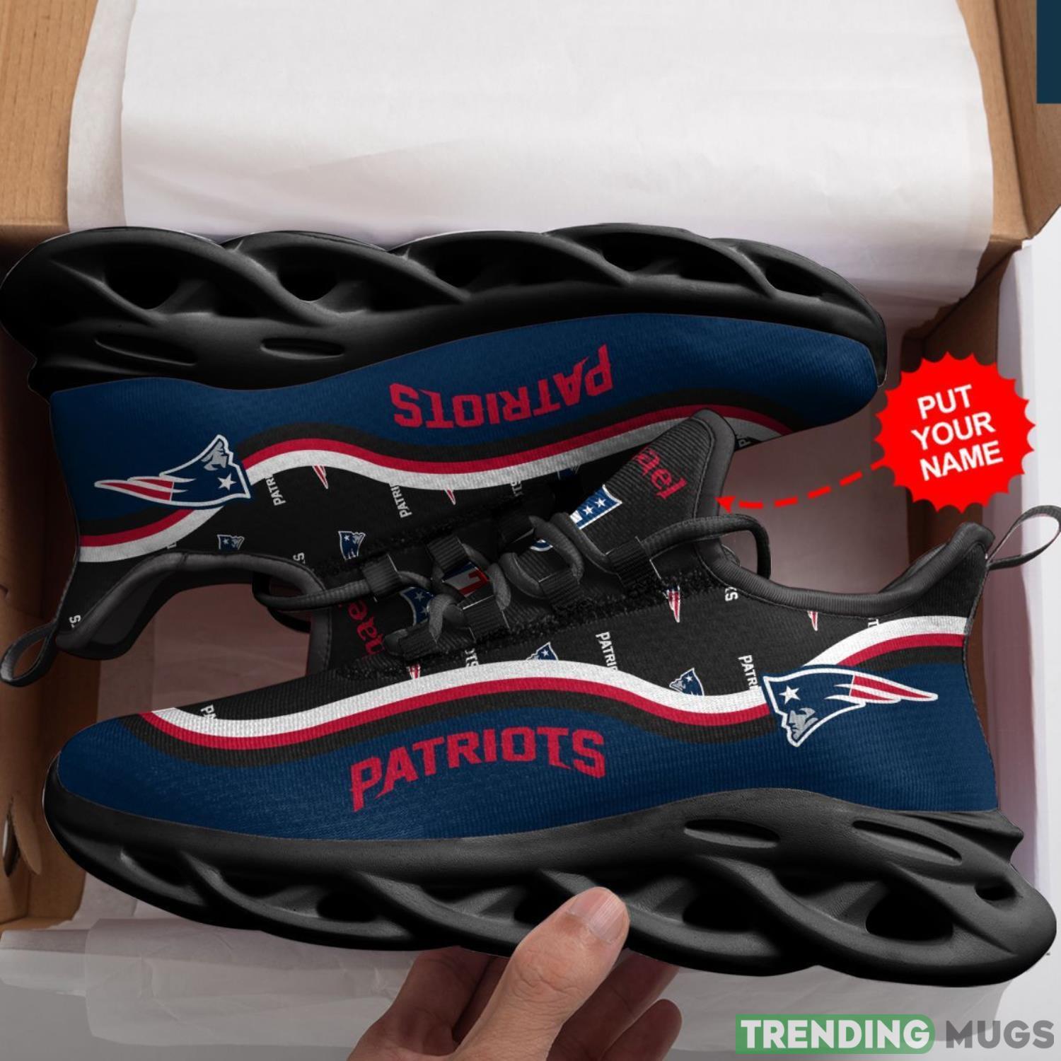 New England Patriots Custom Personalized Max Soul Sneakers Running Sports Custom Name Football Fans Sneakers Max Soul New England Patriots Custom Personalized Max Soul Sneakers Running Sports Custom Name Football Fans Sneakers Max Soul