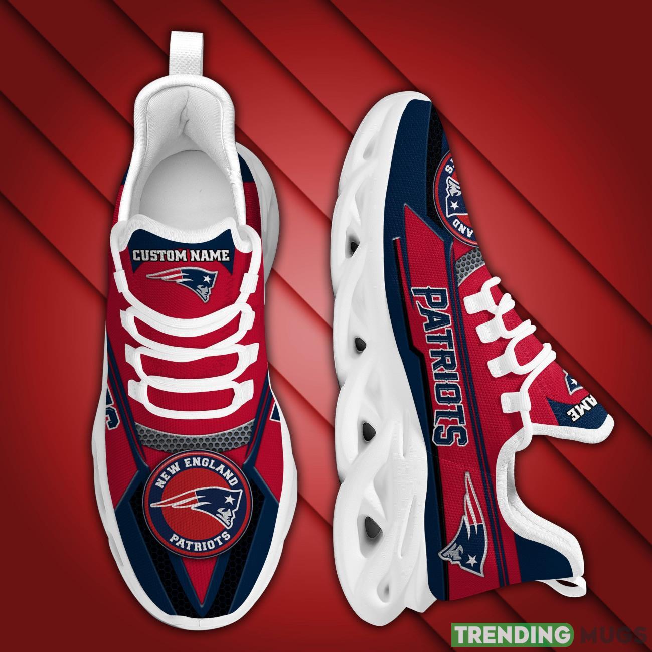 New England PatriotsFootball Team Symbol Geometric Pattern Custom Name Personalized 3D All Over Print Max Soul Sneakers Max Soul New England PatriotsFootball Team Symbol Geometric Pattern Custom Name Personalized 3D All Over Print Max Soul Sneakers Max Soul