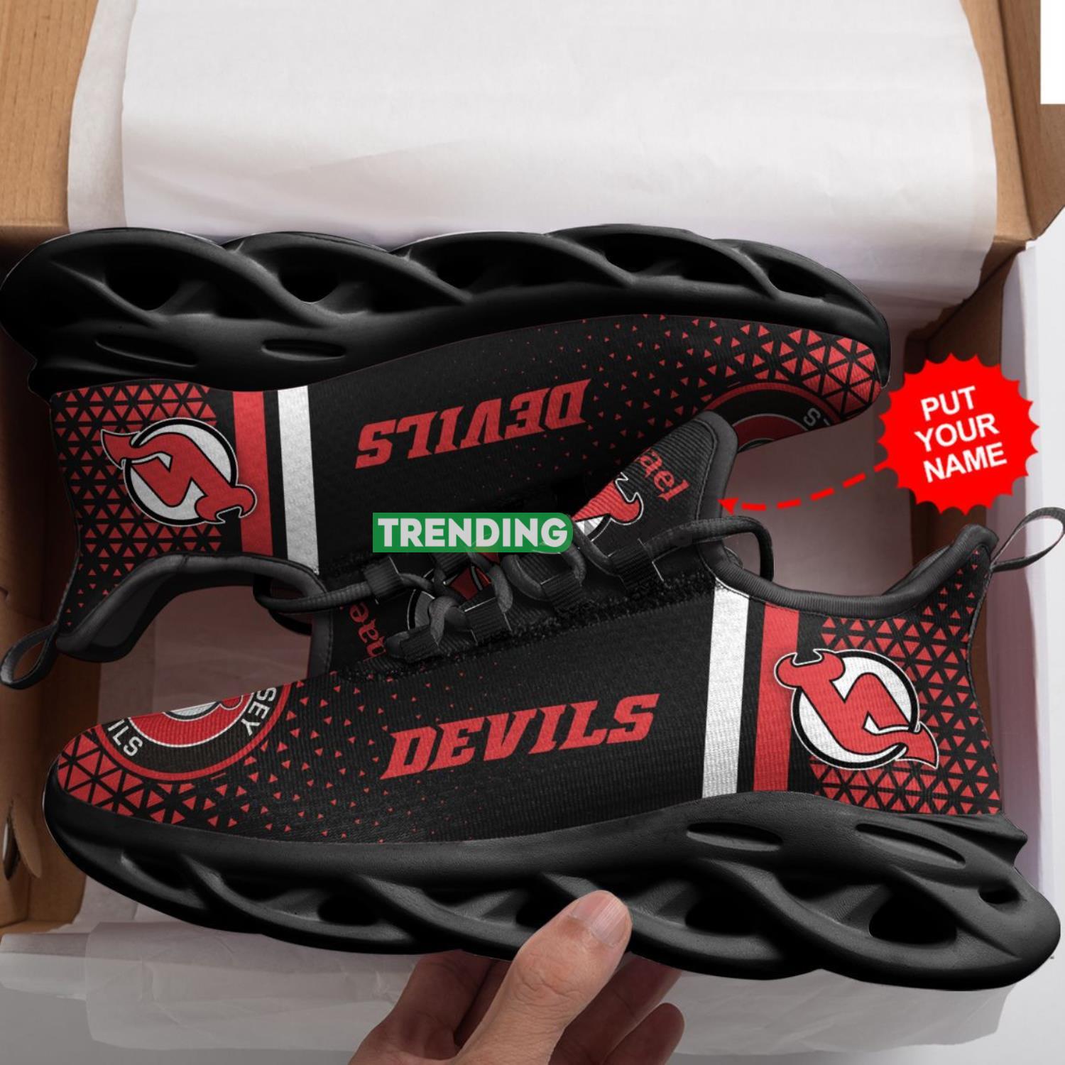 New Jersey Devils Custom Personalized Max Soul Sneakers Comfortable Men Women Shoes Max Soul New Jersey Devils Custom Personalized Max Soul Sneakers Comfortable Men Women Shoes Max Soul