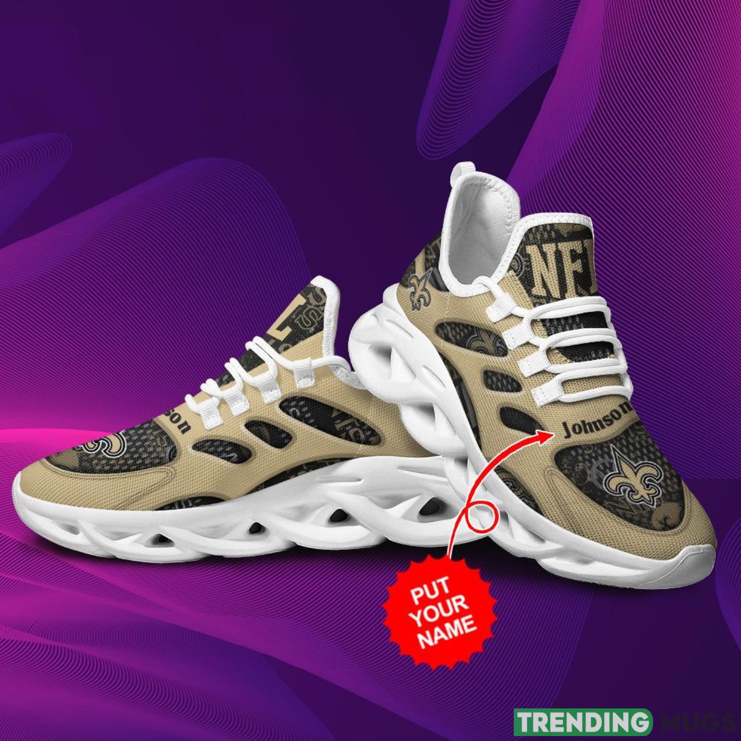 New Orleans Saints Custom Name Personalized Max Soul Sneakers Running Sports Shoes For Men Women Max Soul New Orleans Saints Custom Name Personalized Max Soul Sneakers Running Sports Shoes For Men Women Max Soul