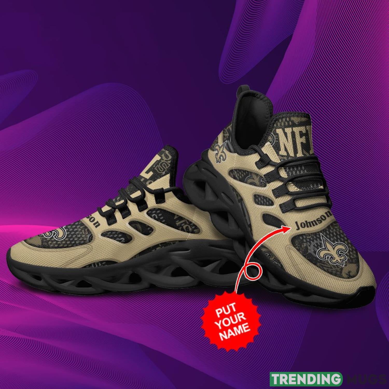 New Orleans Saints Custom Name Personalized Max Soul Sneakers Running Sports Shoes For Men Women Max Soul New Orleans Saints Custom Name Personalized Max Soul Sneakers Running Sports Shoes For Men Women Max Soul