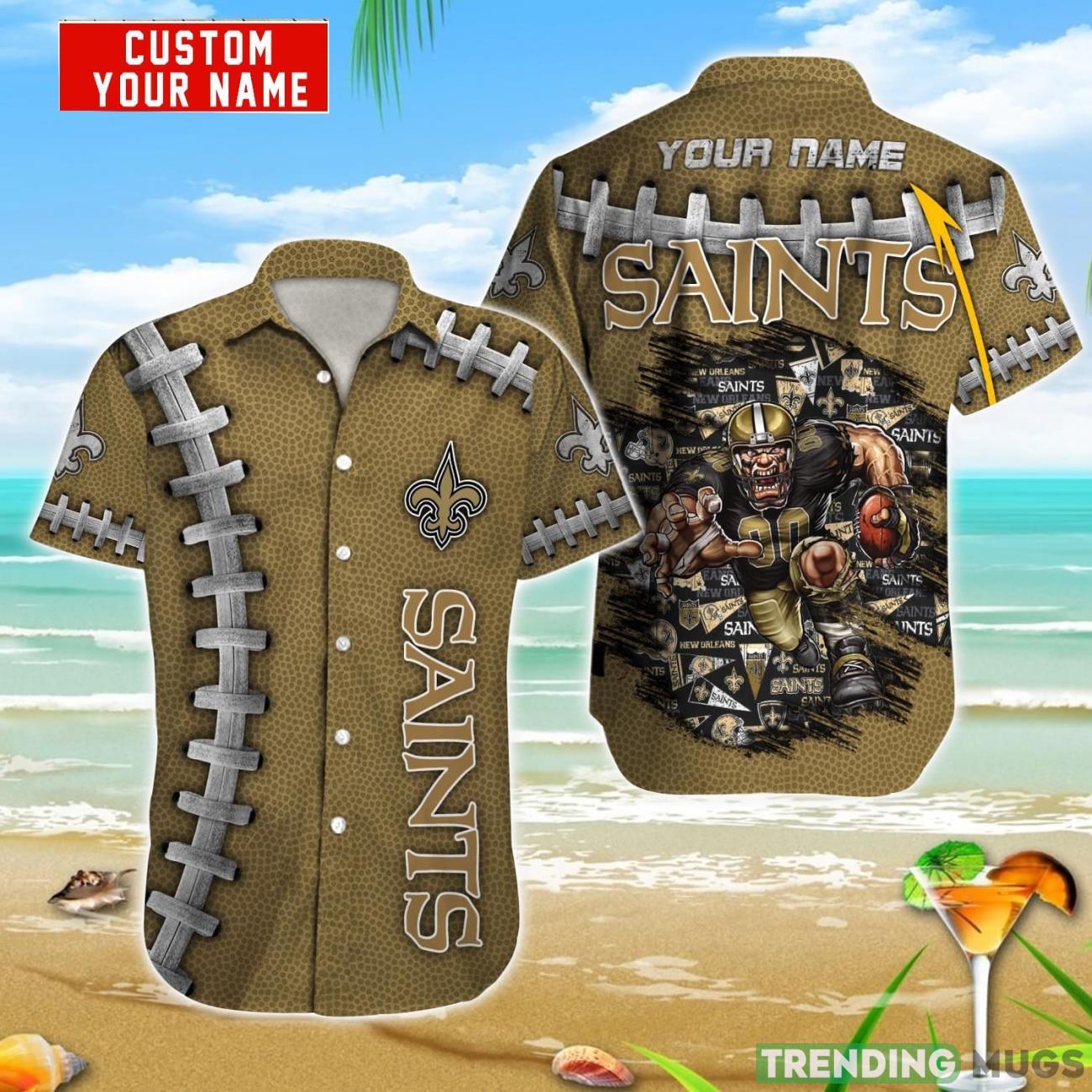 New Orleans Saints NFL Custom Name Hawaiian Shirt Aloha Beach Summer Gift For Fans Product Photo 1 New Orleans Saints NFL Custom Name Hawaiian Shirt Aloha Beach Summer Gift For Fans Product Photo 1