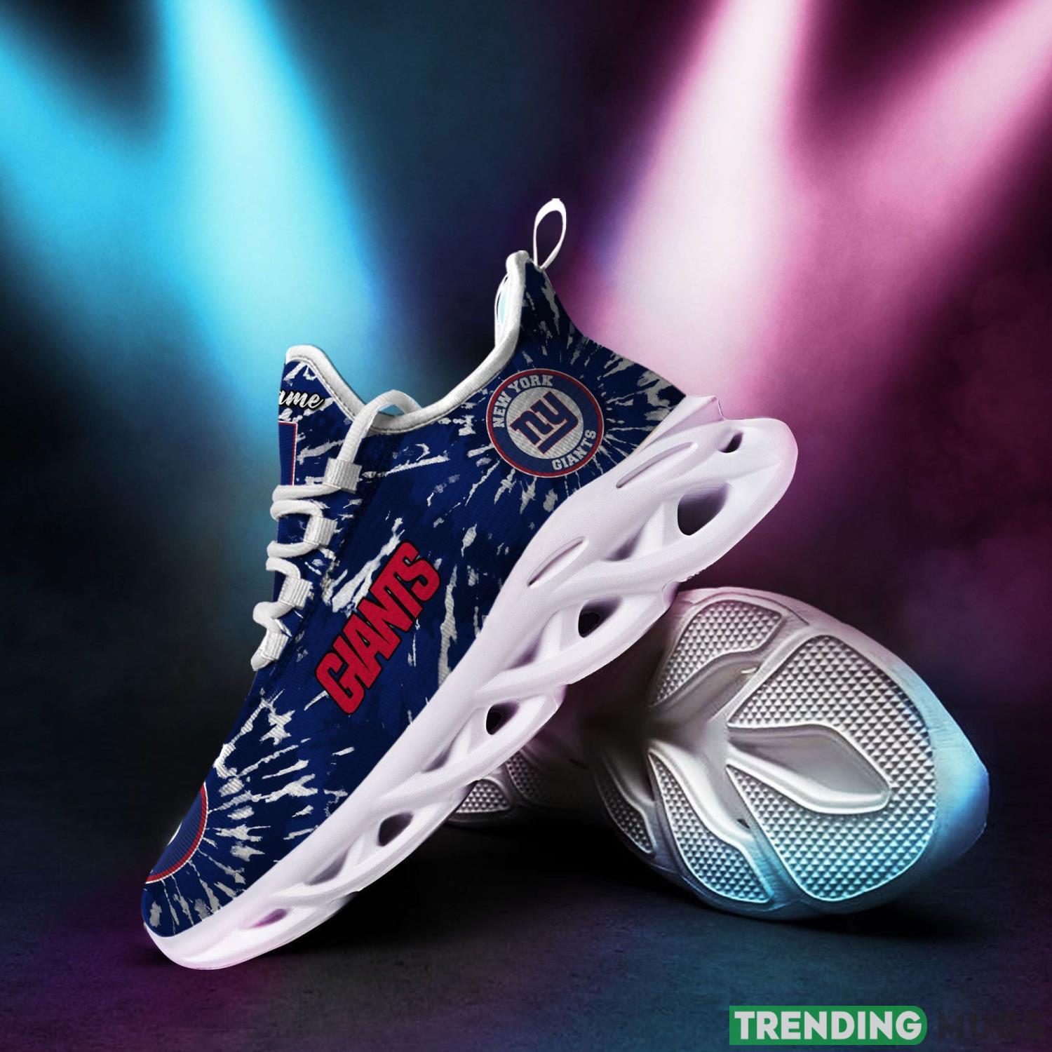 New York Giants Custom Name Tie Dye Max Soul Sneaker Shoes For Fans For Men Women Max Soul New York Giants Custom Name Tie Dye Max Soul Sneaker Shoes For Fans For Men Women Max Soul