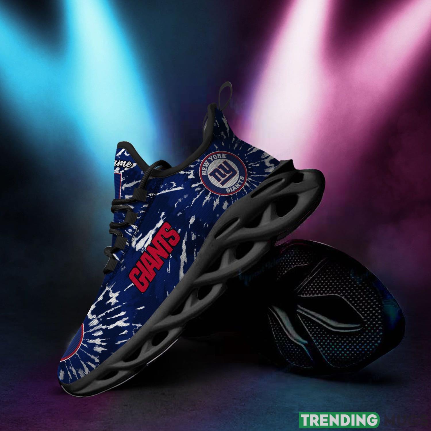 New York Giants Custom Name Tie Dye Max Soul Sneaker Shoes For Fans For Men Women Max Soul New York Giants Custom Name Tie Dye Max Soul Sneaker Shoes For Fans For Men Women Max Soul