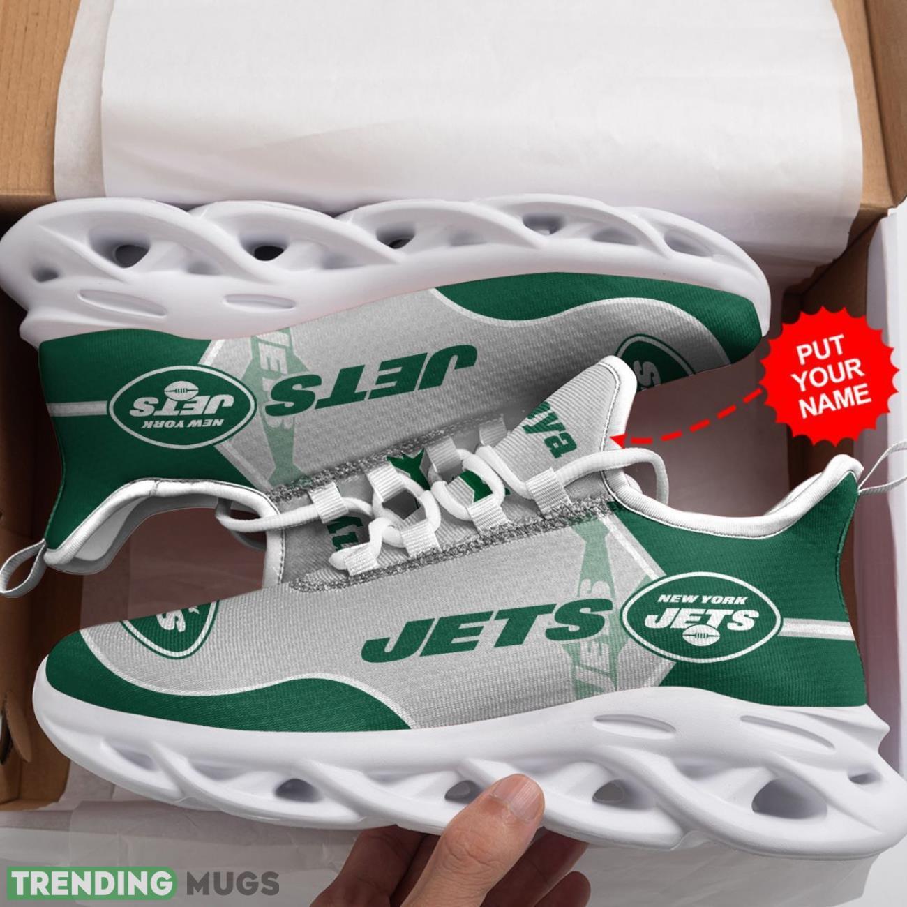New York Jets Max Soul Sneakers Personalized Name Running Sports Gift Product Photo 1