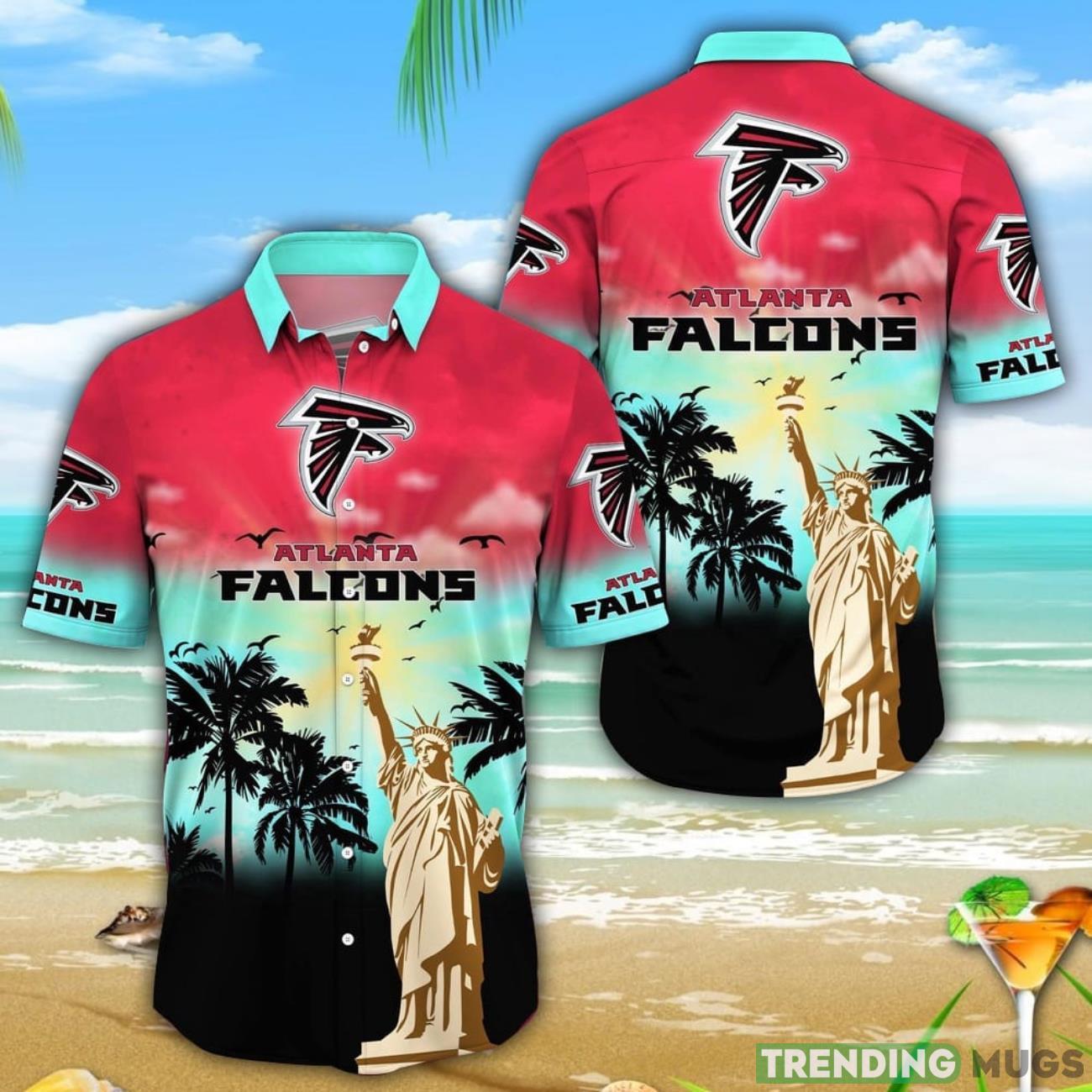 NFL Atlanta Falcons Statue Of Liberty Aloha Hawaiian Shirt Product Photo 1 NFL Atlanta Falcons Statue Of Liberty Aloha Hawaiian Shirt Product Photo 1