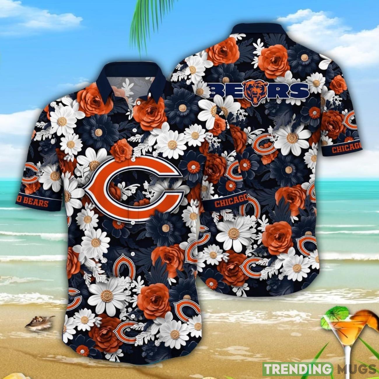 NFL Chicago Bears Summer Beach Shirt Flower Sunny Hawaiian Shirt Product Photo 1 NFL Chicago Bears Summer Beach Shirt Flower Sunny Hawaiian Shirt Product Photo 1