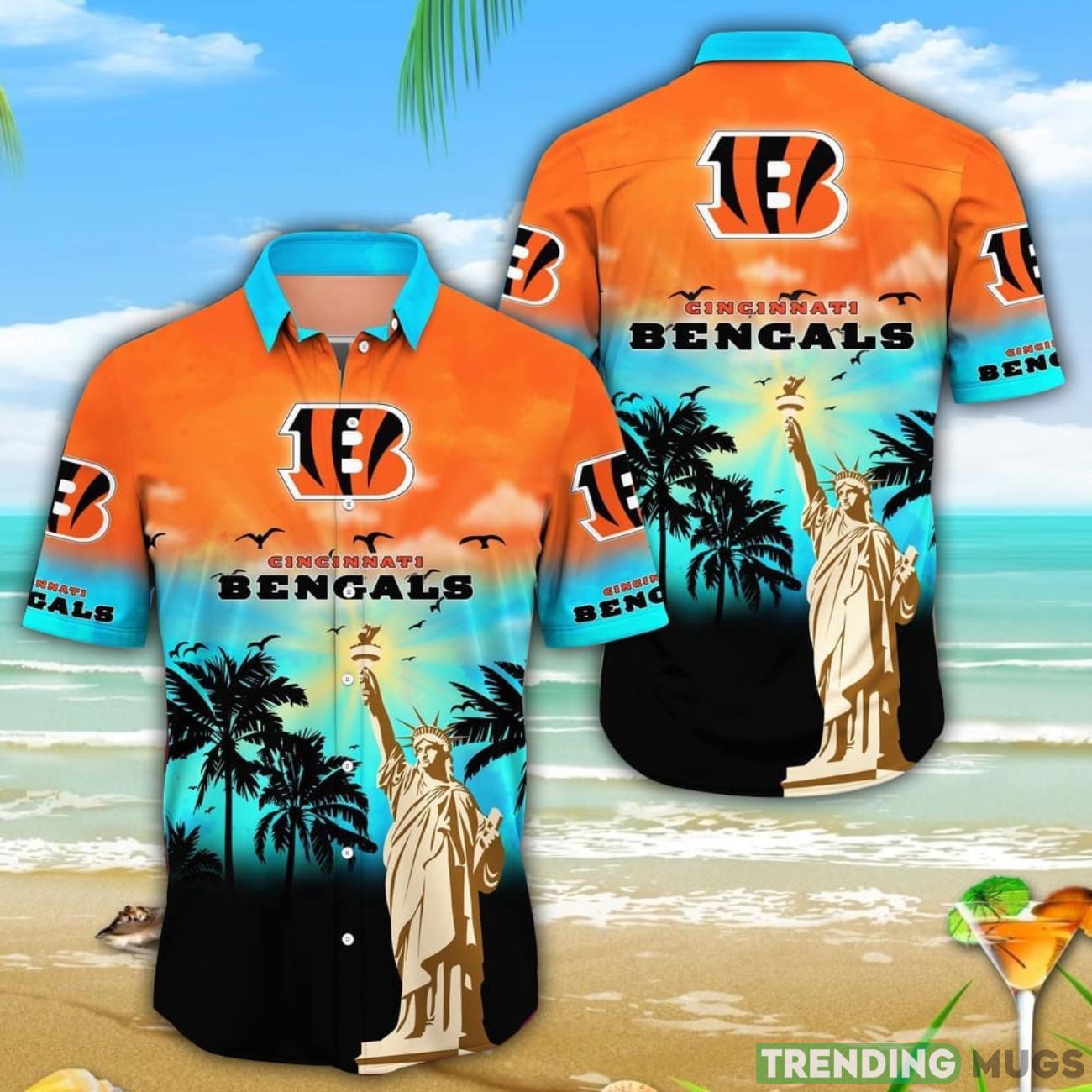 NFL Cincinnati Bengals Statue Of Liberty Aloha Hawaiian Shirt Product Photo 1 NFL Cincinnati Bengals Statue Of Liberty Aloha Hawaiian Shirt Product Photo 1
