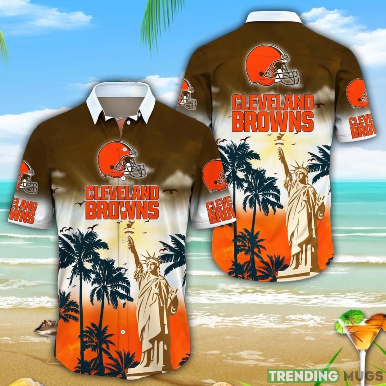 NFL Cleveland Browns Statue Of Liberty Aloha Hawaiian Shirt Product Photo 1 NFL Cleveland Browns Statue Of Liberty Aloha Hawaiian Shirt Product Photo 1