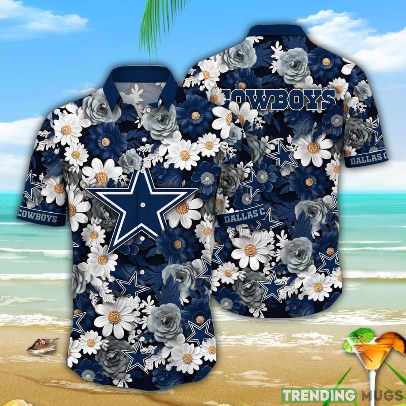 NFL Dallas Cowboys Summer Beach Shirt Flower Sunny Hawaiian Shirt Product Photo 1 NFL Dallas Cowboys Summer Beach Shirt Flower Sunny Hawaiian Shirt Product Photo 1