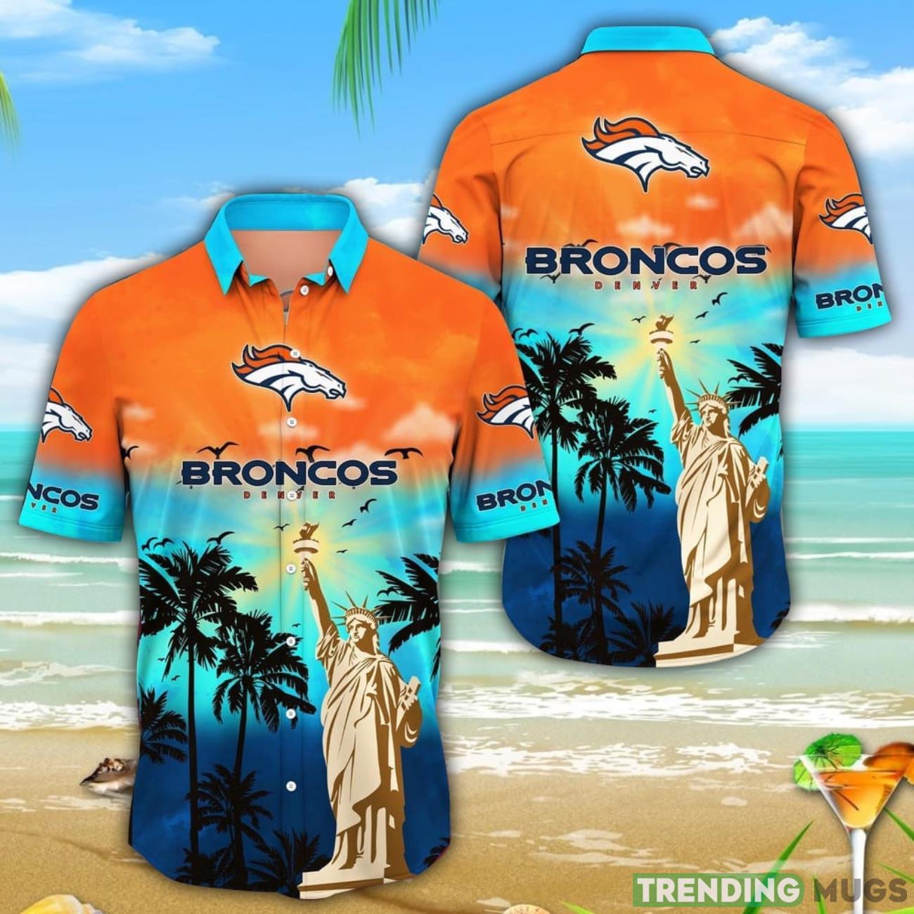 NFL Denver Broncos Statue Of Liberty Aloha Hawaiian Shirt Product Photo 1 NFL Denver Broncos Statue Of Liberty Aloha Hawaiian Shirt Product Photo 1