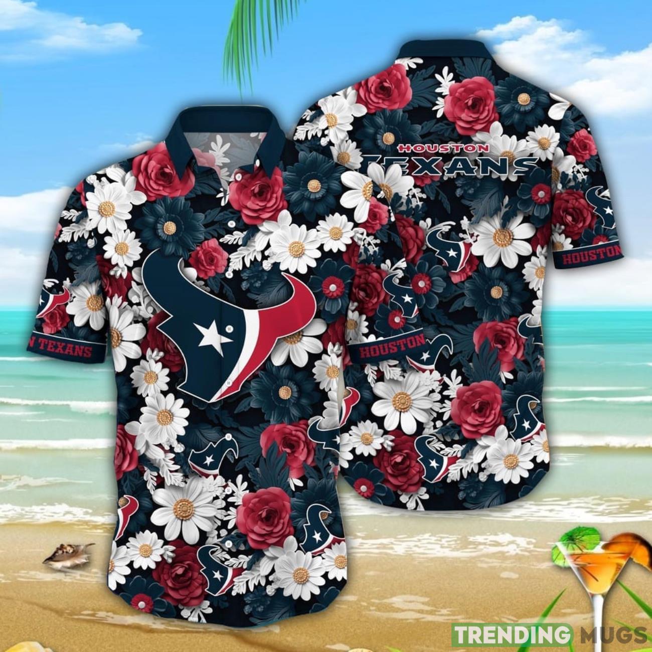NFL Houston Texans Summer Beach Shirt Flower Sunny Hawaiian Shirt Product Photo 1 NFL Houston Texans Summer Beach Shirt Flower Sunny Hawaiian Shirt Product Photo 1