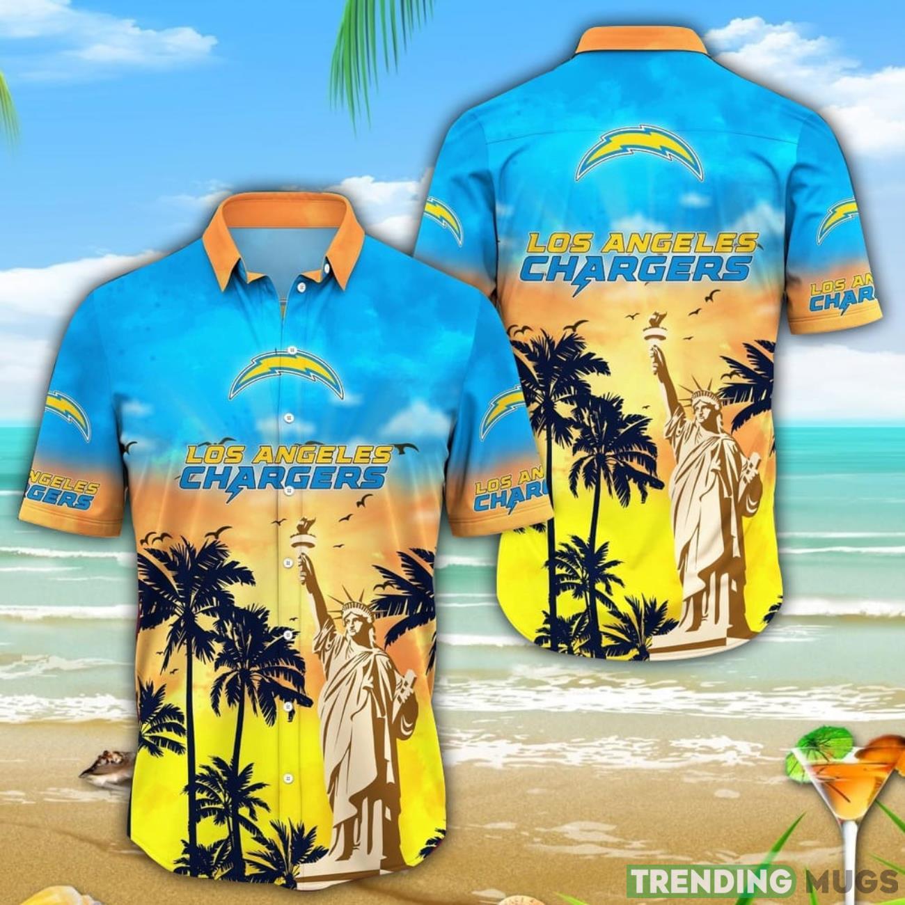 NFL Los Angeles Chargers Statue Of Liberty Aloha Hawaiian Shirt Product Photo 1 NFL Los Angeles Chargers Statue Of Liberty Aloha Hawaiian Shirt Product Photo 1