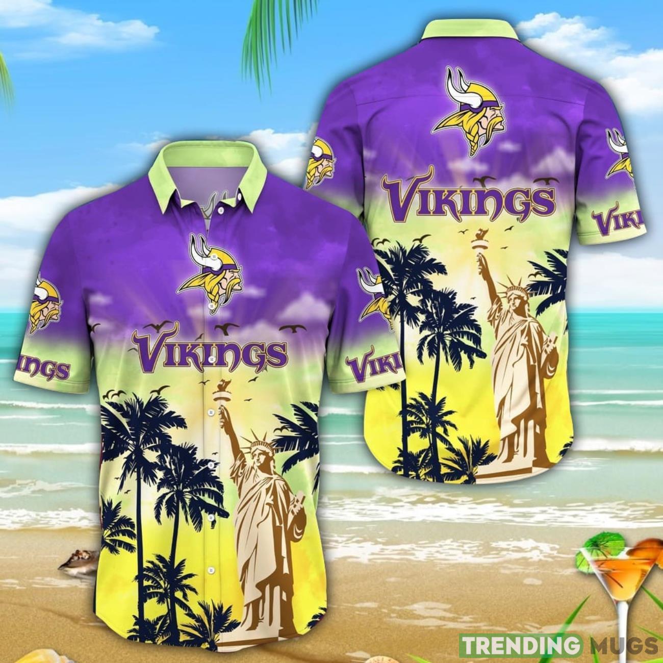 NFL Minnesota Vikings Statue Of Liberty Aloha Hawaiian Shirt Product Photo 1 NFL Minnesota Vikings Statue Of Liberty Aloha Hawaiian Shirt Product Photo 1