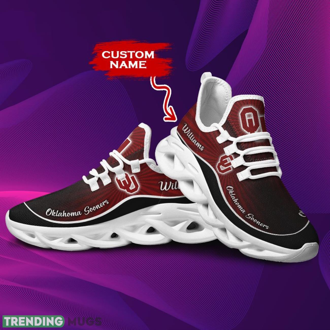 Oklahoma Sooners Custom Name Max Soul Sneakers Running Sports Gift Max Soul Oklahoma Sooners Custom Name Max Soul Sneakers Running Sports Gift Max Soul