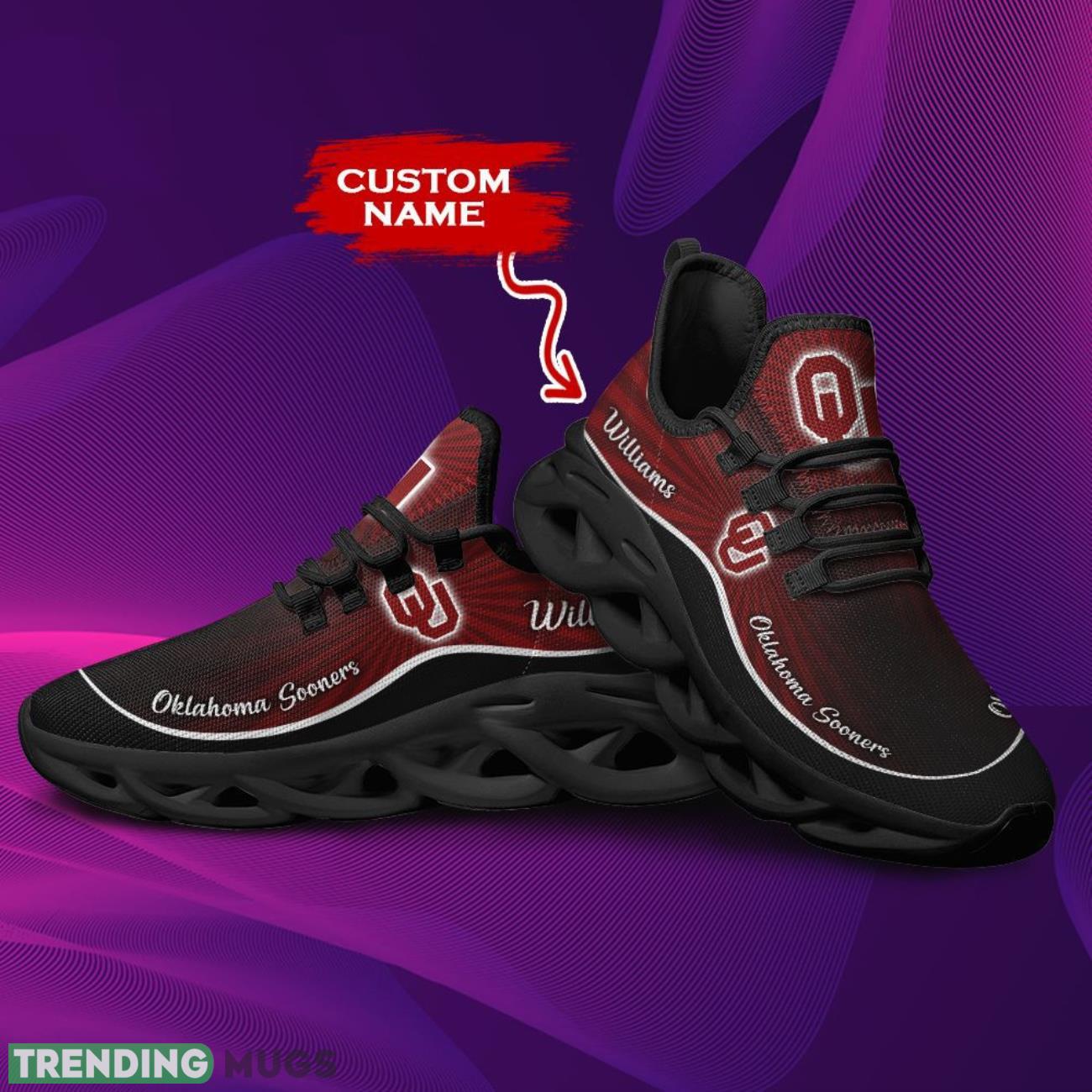 Oklahoma Sooners Custom Name Max Soul Sneakers Running Sports Gift Max Soul Oklahoma Sooners Custom Name Max Soul Sneakers Running Sports Gift Max Soul