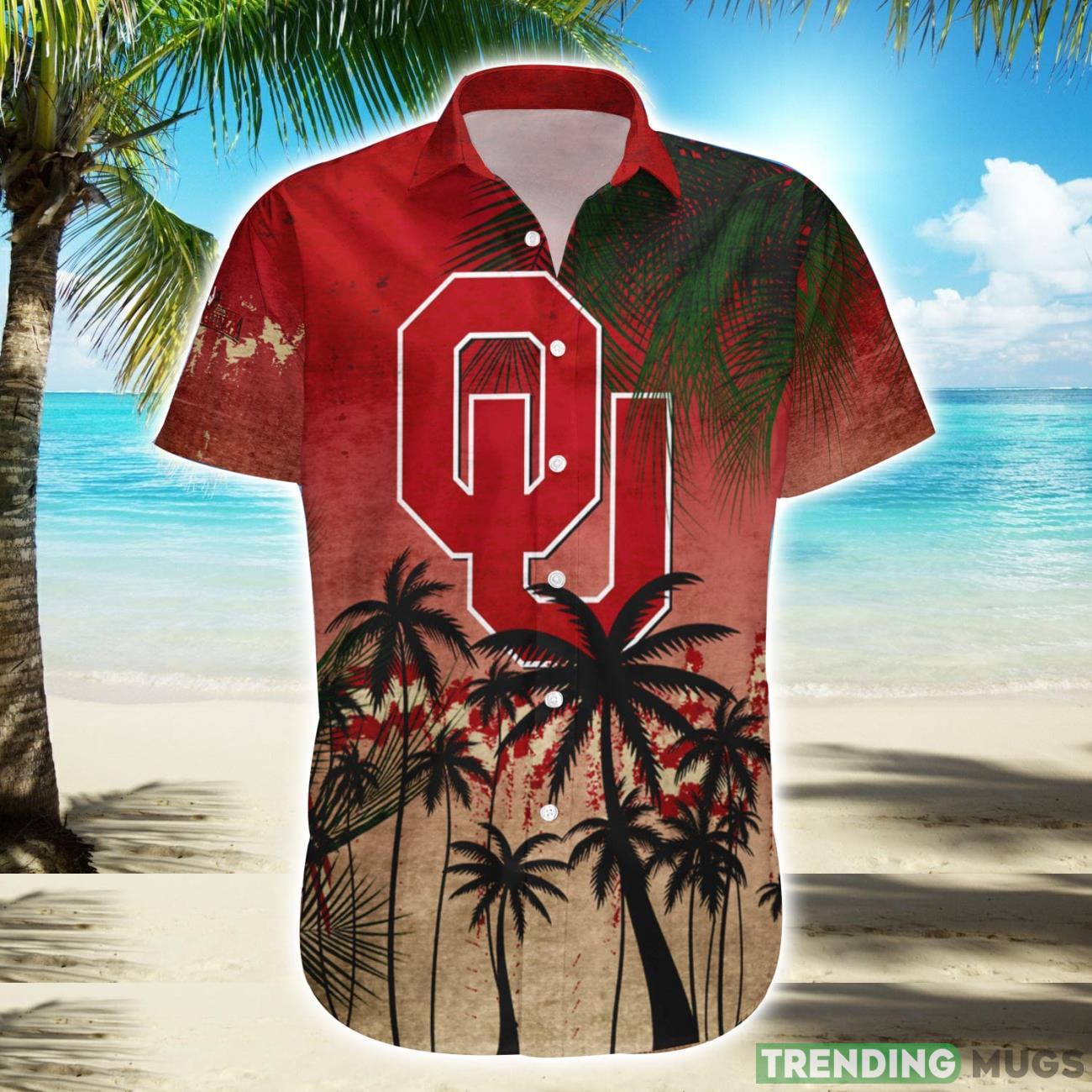 Oklahoma Sooners Hawaiian Shirt Summer Gift Coconut Tree Tropical Grunge Pattern For NCAA Fans Product Photo 1 Oklahoma Sooners Hawaiian Shirt Summer Gift Coconut Tree Tropical Grunge Pattern For NCAA Fans Product Photo 1