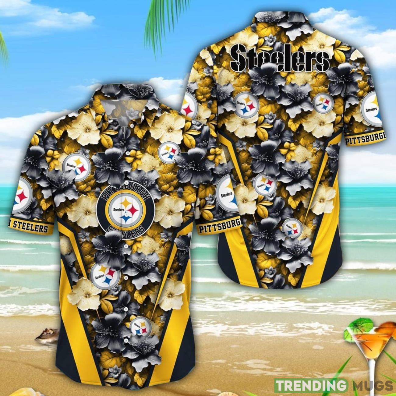 Pittsburgh Steelers 3D Hawaiian Shirt Flower Tropical Beach Gift Product Photo 1 Pittsburgh Steelers 3D Hawaiian Shirt Flower Tropical Beach Gift Product Photo 1
