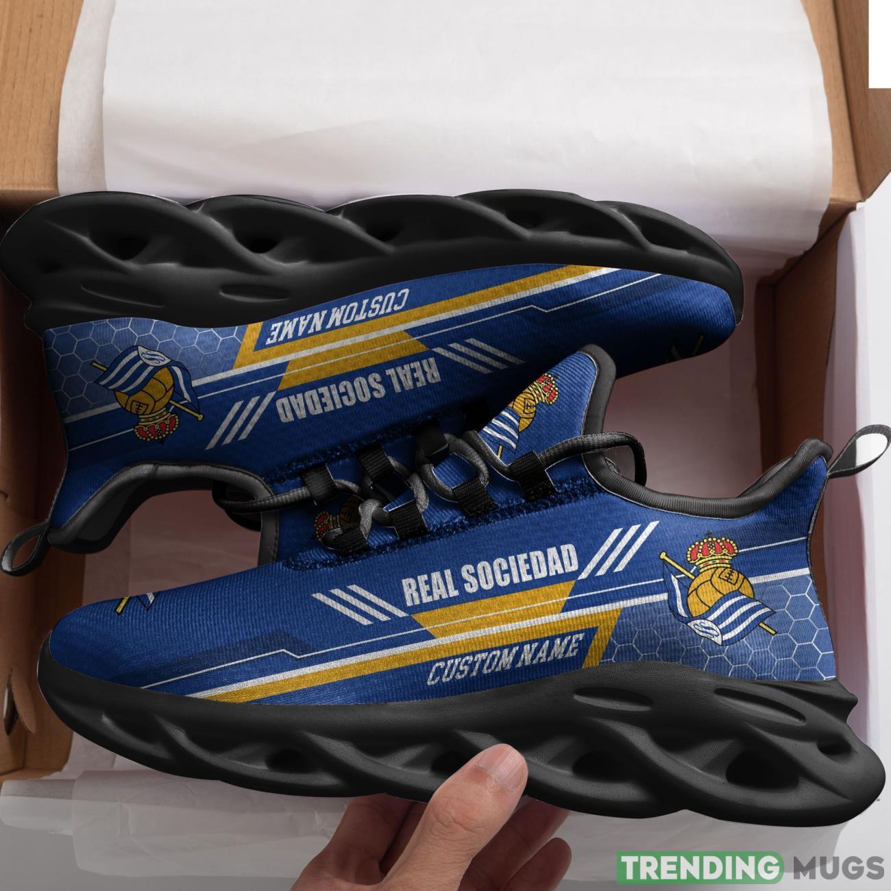 Real Sociedad Custom Personalized Name Max Soul Sneakers New Trends Sport Shoes Max Soul Real Sociedad Custom Personalized Name Max Soul Sneakers New Trends Sport Shoes Max Soul