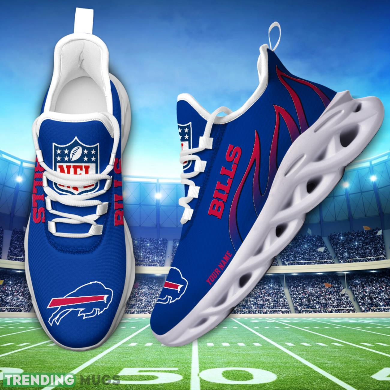 Running Sneakers NFL Buffalo Bills Fire Pattern Personalized Name Max Soul Shoes Sneakers Max Soul Running Sneakers NFL Buffalo Bills Fire Pattern Personalized Name Max Soul Shoes Sneakers Max Soul