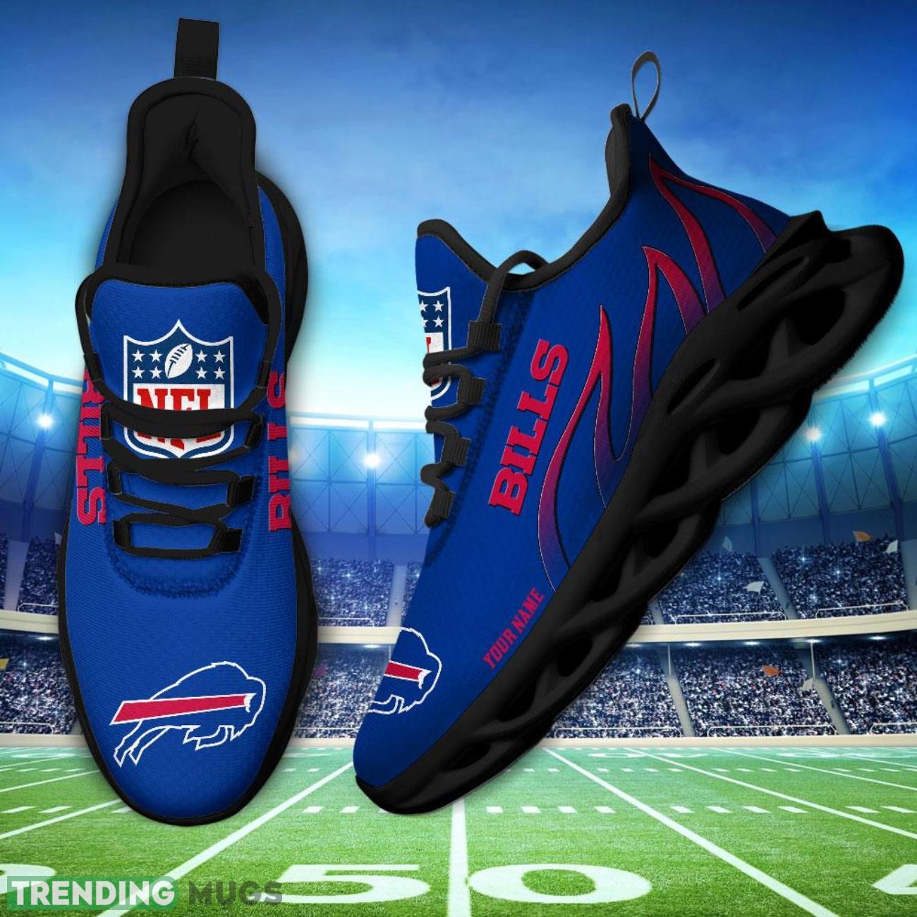 Running Sneakers NFL Buffalo Bills Fire Pattern Personalized Name Max Soul Shoes Sneakers Max Soul Running Sneakers NFL Buffalo Bills Fire Pattern Personalized Name Max Soul Shoes Sneakers Max Soul
