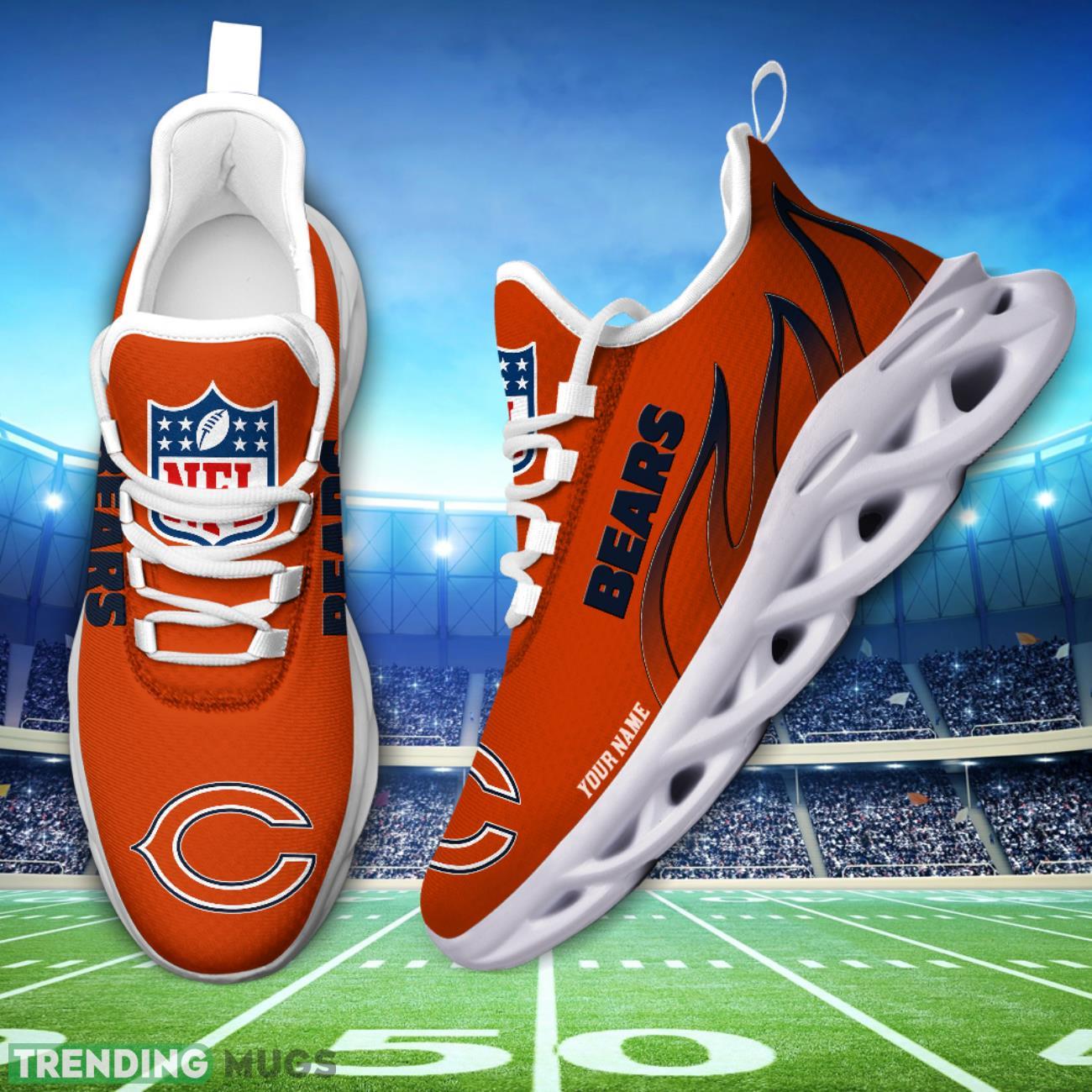 Running Sneakers NFL Chicago Bears Fire Pattern Personalized Name Max Soul Shoes Sneakers Max Soul Running Sneakers NFL Chicago Bears Fire Pattern Personalized Name Max Soul Shoes Sneakers Max Soul