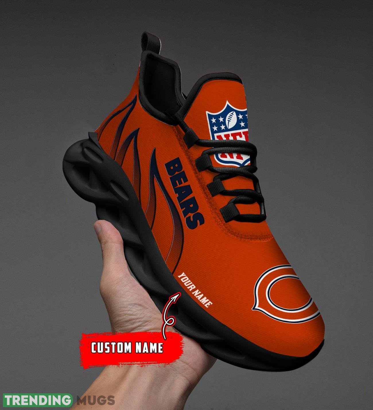 Running Sneakers NFL Chicago Bears Fire Pattern Personalized Name Max Soul Shoes Sneakers Max Soul Running Sneakers NFL Chicago Bears Fire Pattern Personalized Name Max Soul Shoes Sneakers Max Soul