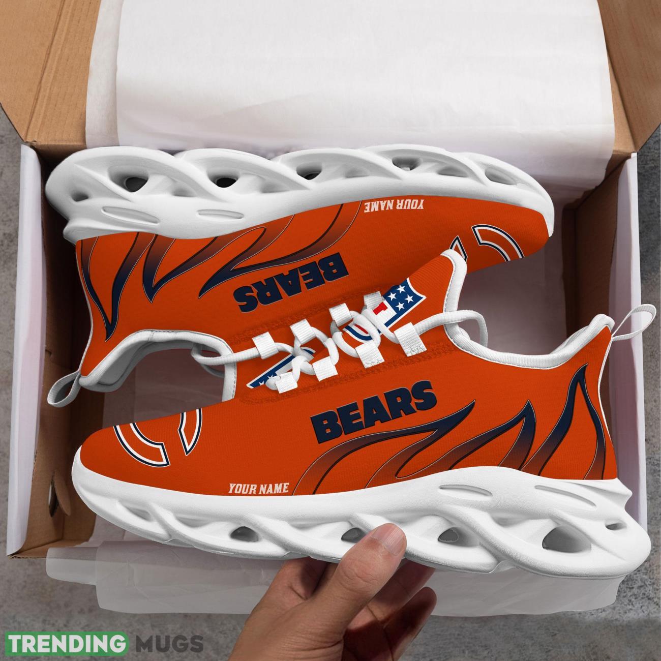 Running Sneakers NFL Chicago Bears Fire Pattern Personalized Name Max Soul Shoes Sneakers Product Photo 1 Running Sneakers NFL Chicago Bears Fire Pattern Personalized Name Max Soul Shoes Sneakers Product Photo 1
