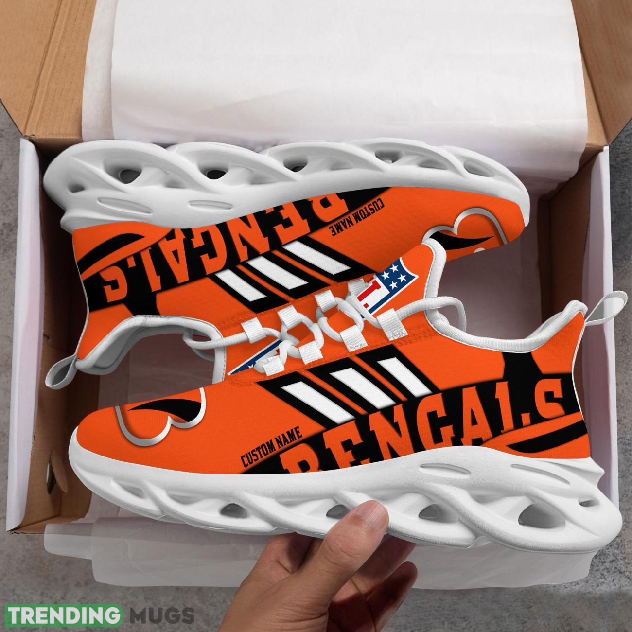 Running Sneakers NFL Cincinnati Bengals Big Logo Striped Style Personalized Name Max Soul Shoes Sneakers Max Soul Running Sneakers NFL Cincinnati Bengals Big Logo Striped Style Personalized Name Max Soul Shoes Sneakers Max Soul