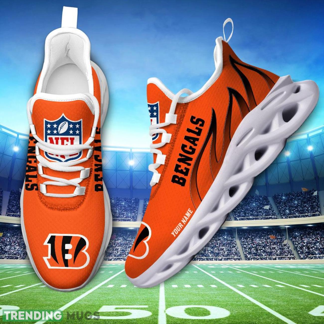 Running Sneakers NFL Cincinnati Bengals Fire Pattern Personalized Name Max Soul Shoes Sneakers Max Soul Running Sneakers NFL Cincinnati Bengals Fire Pattern Personalized Name Max Soul Shoes Sneakers Max Soul