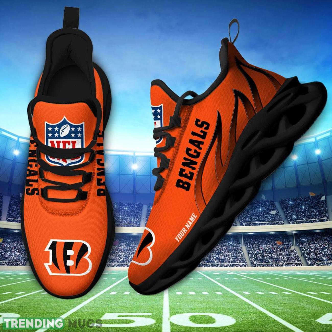 Running Sneakers NFL Cincinnati Bengals Fire Pattern Personalized Name Max Soul Shoes Sneakers Max Soul Running Sneakers NFL Cincinnati Bengals Fire Pattern Personalized Name Max Soul Shoes Sneakers Max Soul