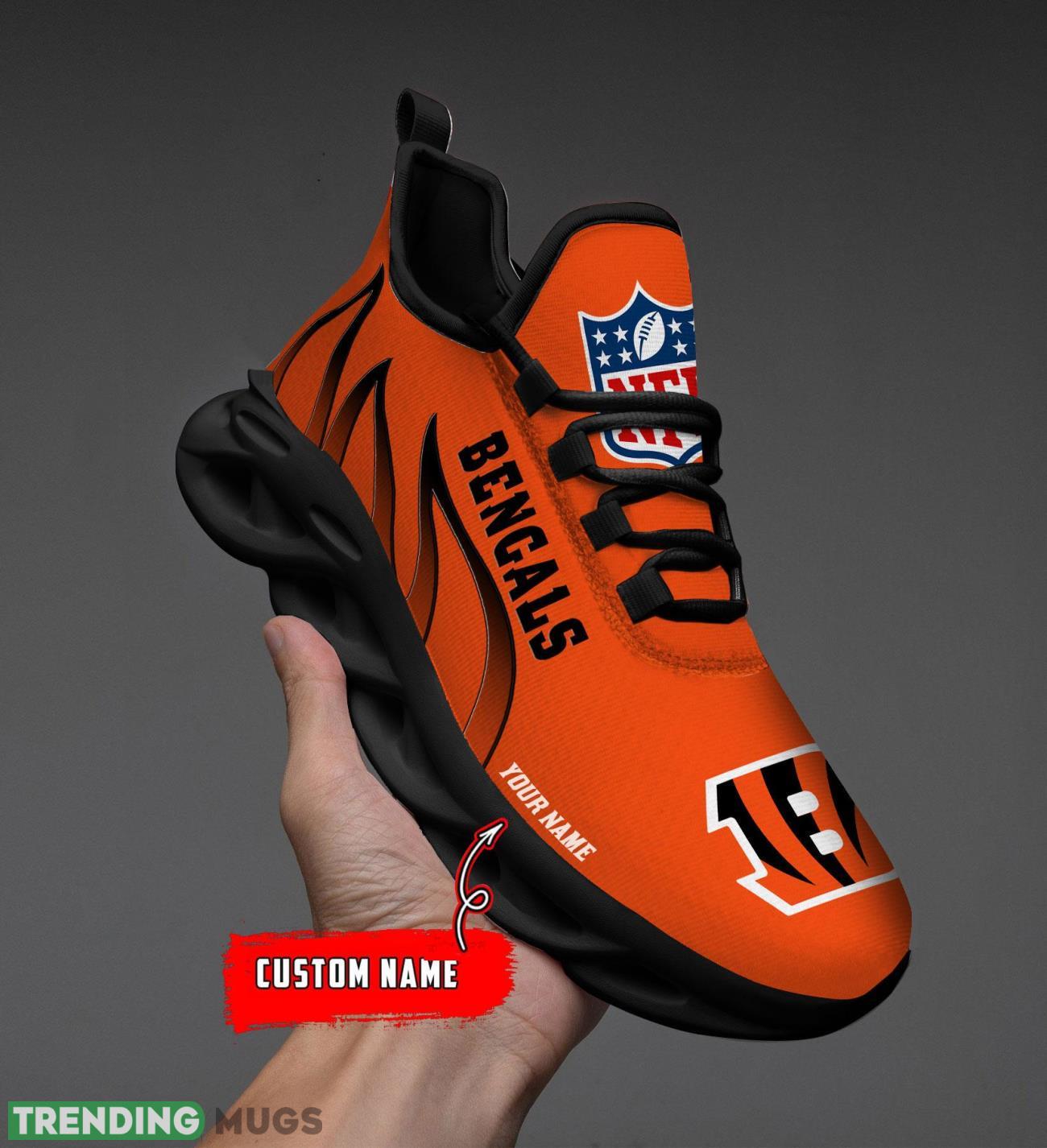 Running Sneakers NFL Cincinnati Bengals Fire Pattern Personalized Name Max Soul Shoes Sneakers Max Soul Running Sneakers NFL Cincinnati Bengals Fire Pattern Personalized Name Max Soul Shoes Sneakers Max Soul