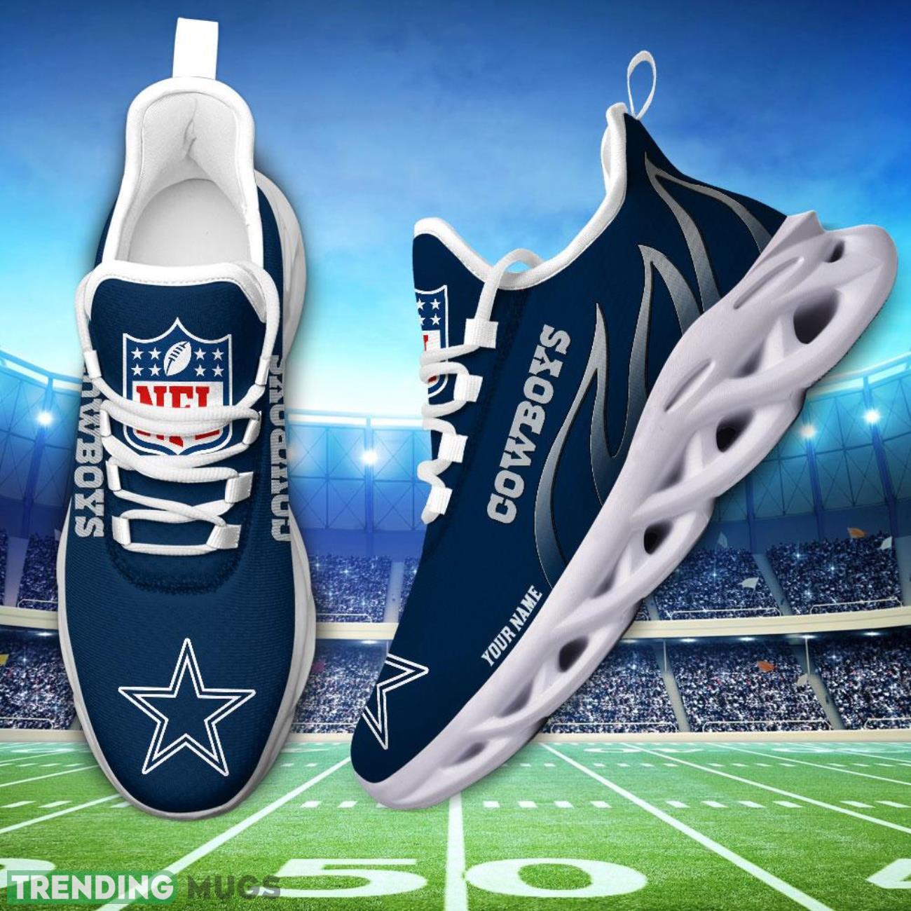 Running Sneakers NFL Dallas Cowboys Fire Pattern Personalized Name Max Soul Shoes Sneakers Max Soul Running Sneakers NFL Dallas Cowboys Fire Pattern Personalized Name Max Soul Shoes Sneakers Max Soul