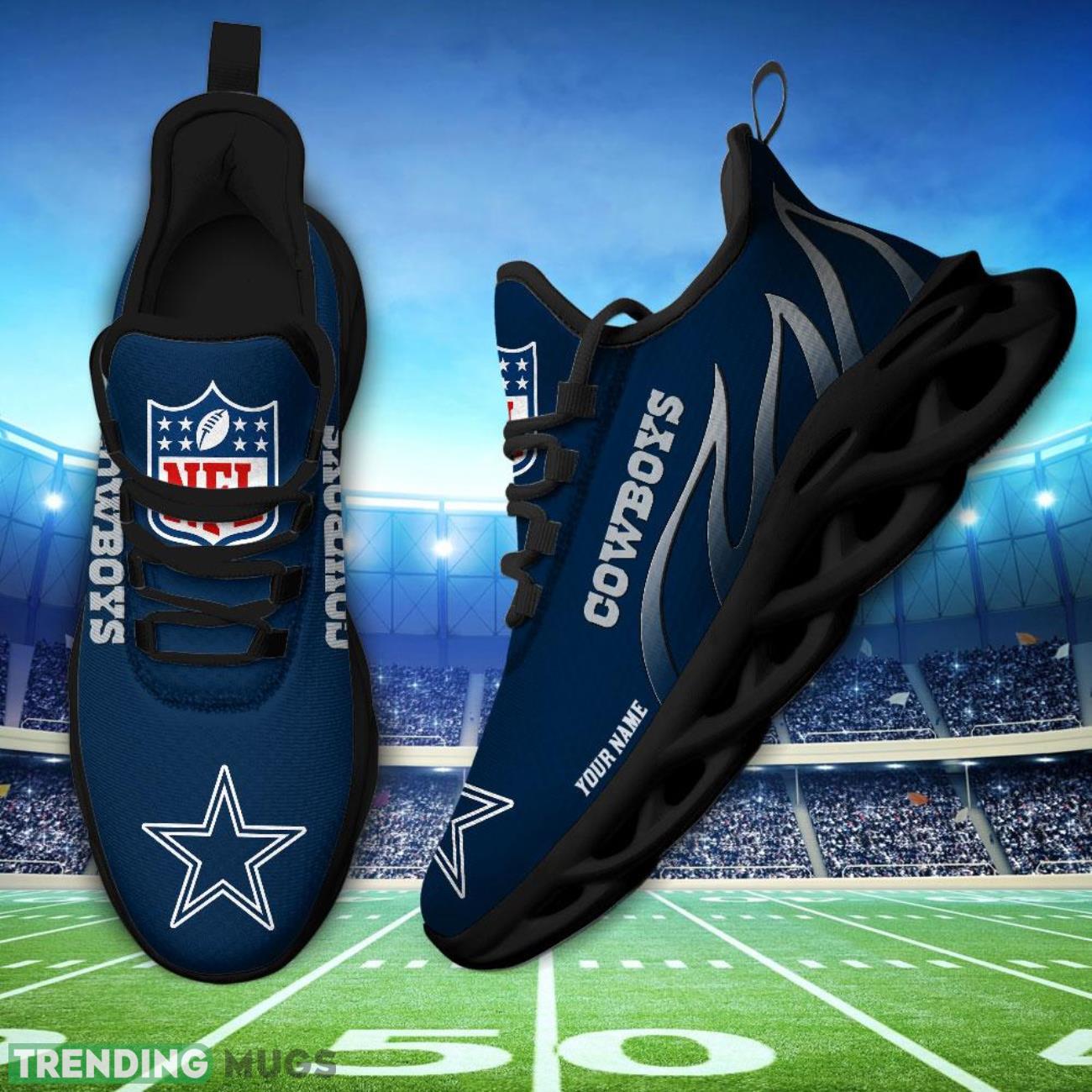 Running Sneakers NFL Dallas Cowboys Fire Pattern Personalized Name Max Soul Shoes Sneakers Max Soul Running Sneakers NFL Dallas Cowboys Fire Pattern Personalized Name Max Soul Shoes Sneakers Max Soul