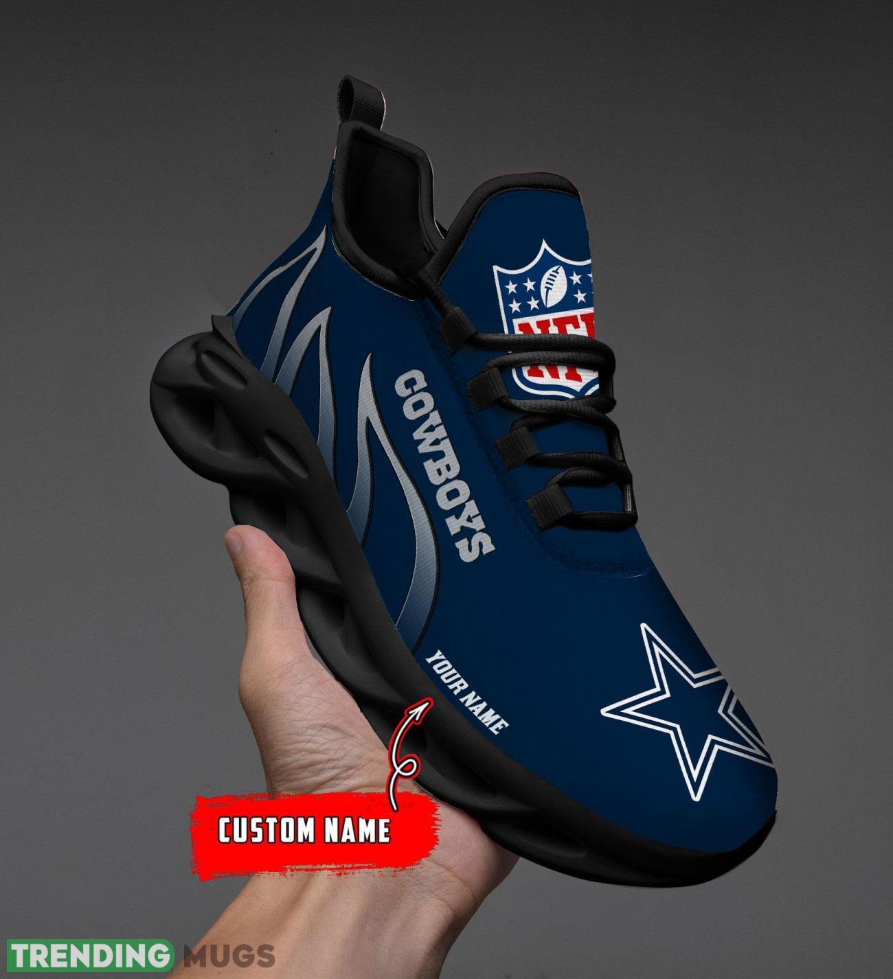 Running Sneakers NFL Dallas Cowboys Fire Pattern Personalized Name Max Soul Shoes Sneakers Max Soul Running Sneakers NFL Dallas Cowboys Fire Pattern Personalized Name Max Soul Shoes Sneakers Max Soul