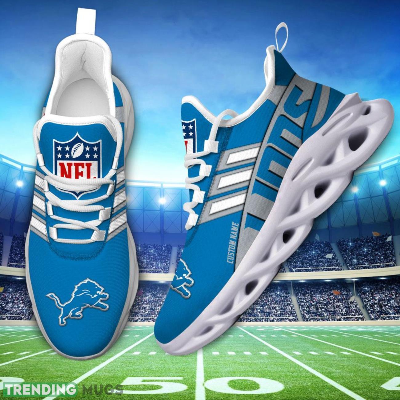 Running Sneakers NFL Detroit Lions Big Logo Striped Style Personalized Name Max Soul Shoes Sneakers Max Soul Running Sneakers NFL Detroit Lions Big Logo Striped Style Personalized Name Max Soul Shoes Sneakers Max Soul